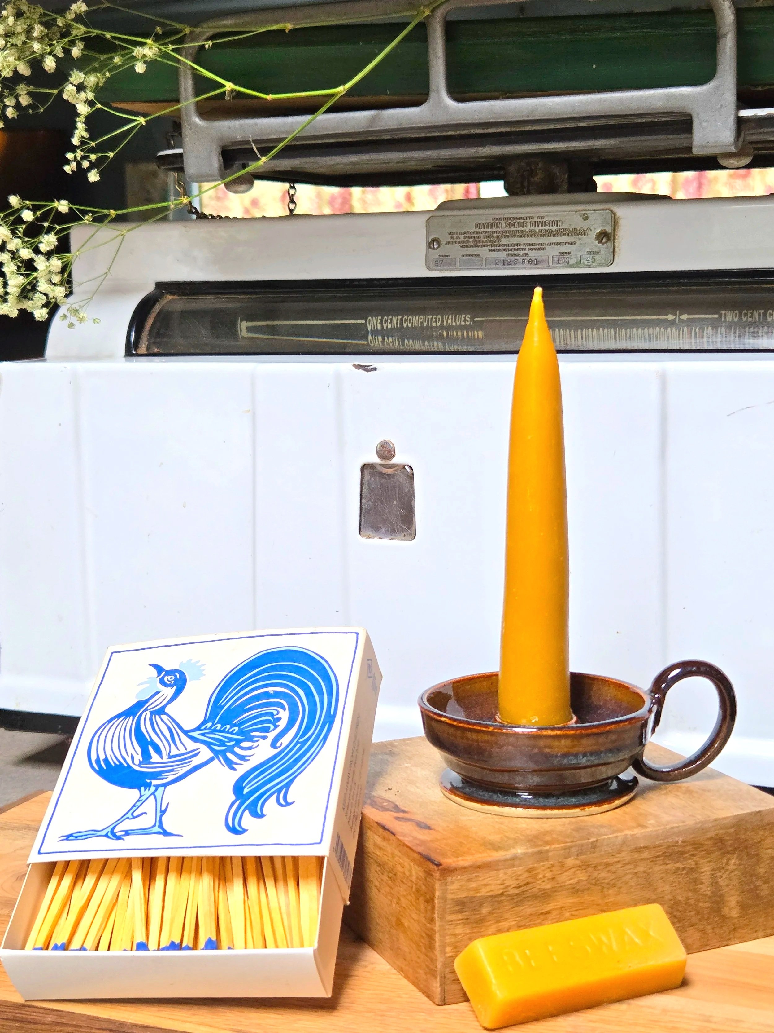 Ceramic Chamberstick (beeswax candle included)