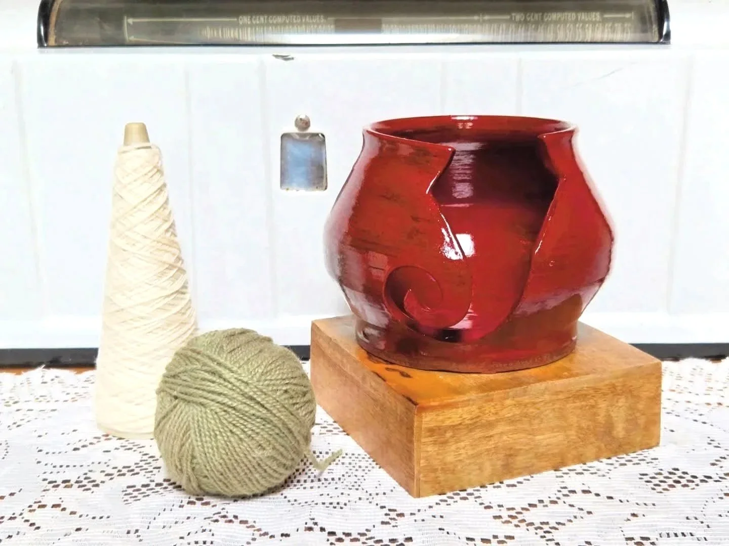 Bright Red Yarn Bowl