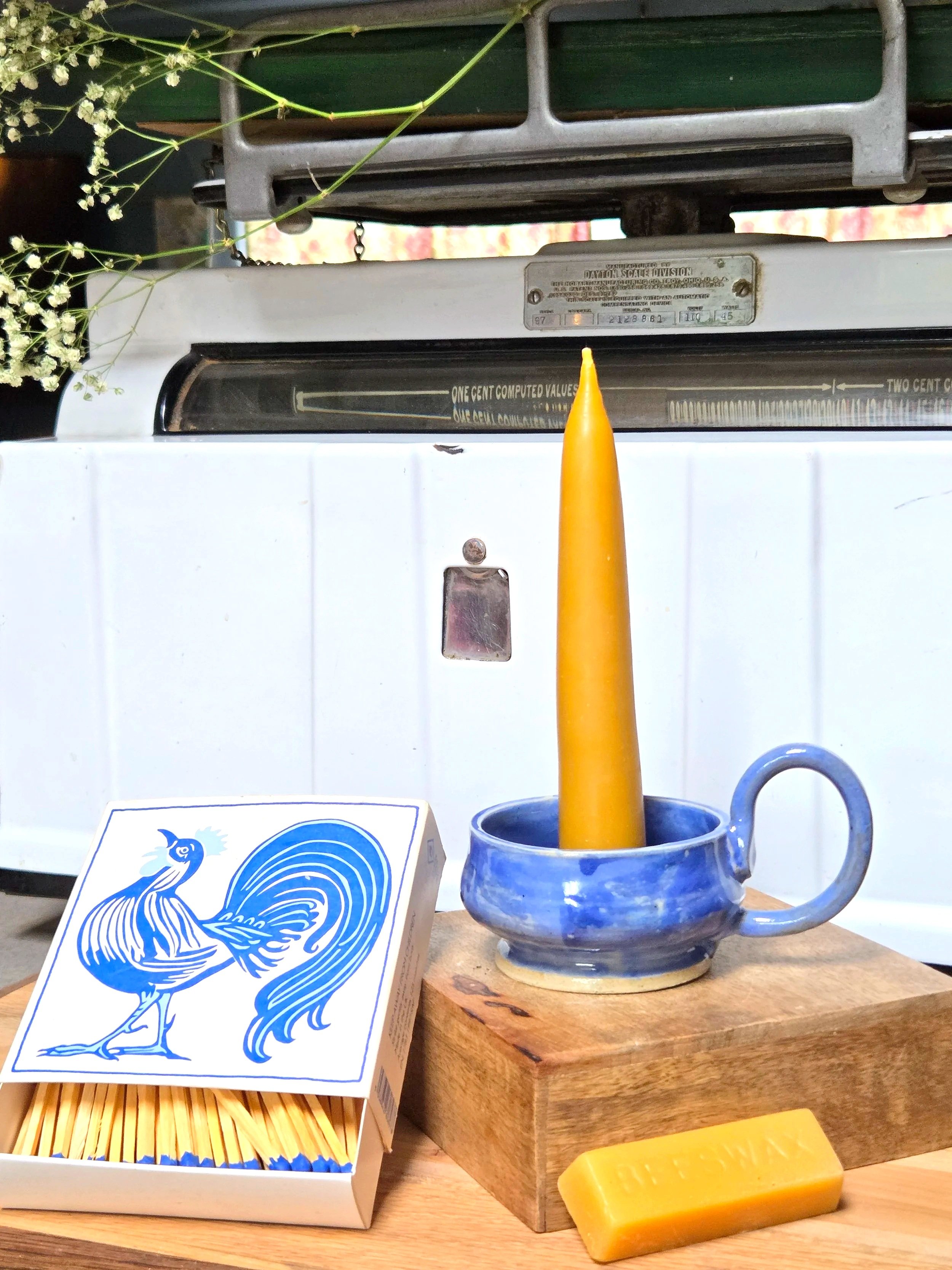Ceramic Chamberstick (beeswax candle included)