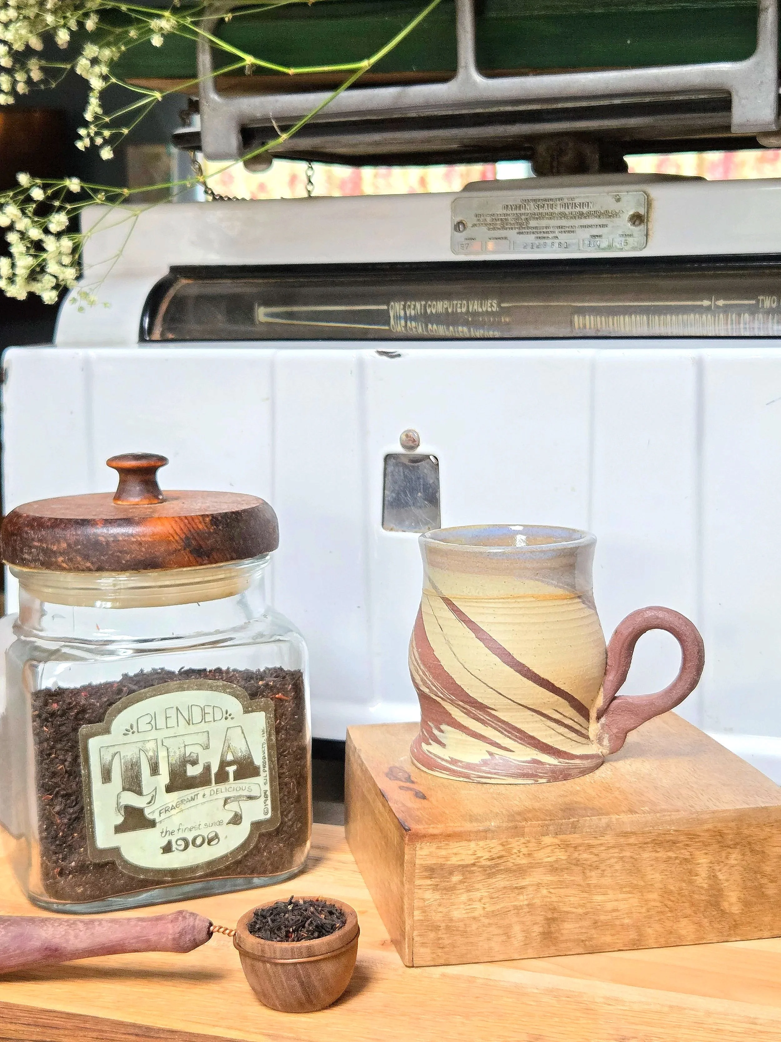 Teacup with exposed marbling (see details)