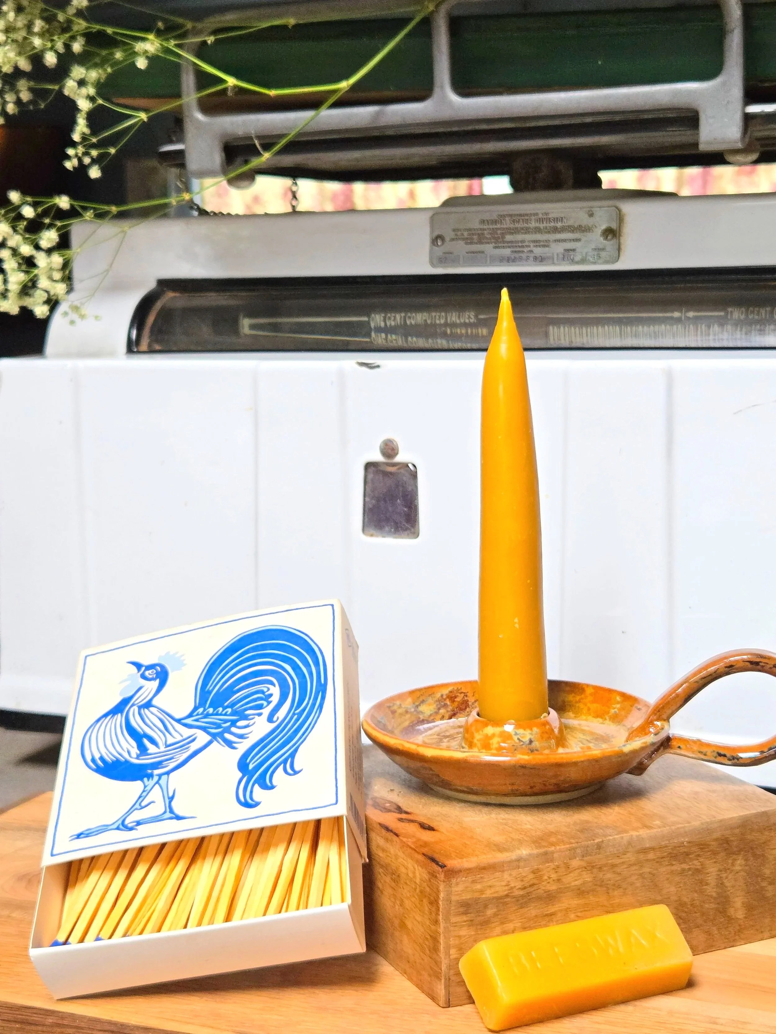 Ceramic Chamberstick (beeswax candle included)