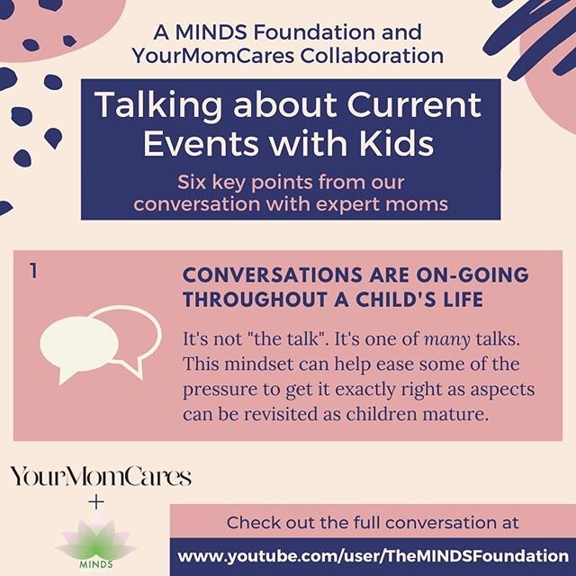 Wondering how to broach difficult topics with your kids in a safe and honest way? Here are six practical takeaways from our webinar collaboration with @yourmomcares! If you missed it, check out the full conversation on our YouTube channel (link as in