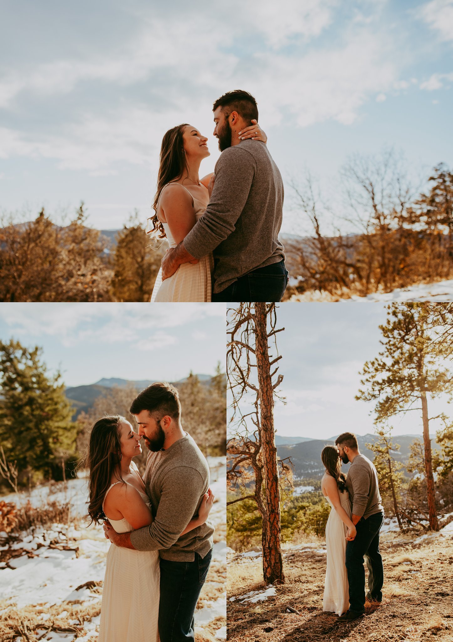 Snowy Mountain Engagement Session // Mount Falcon Park Colorado