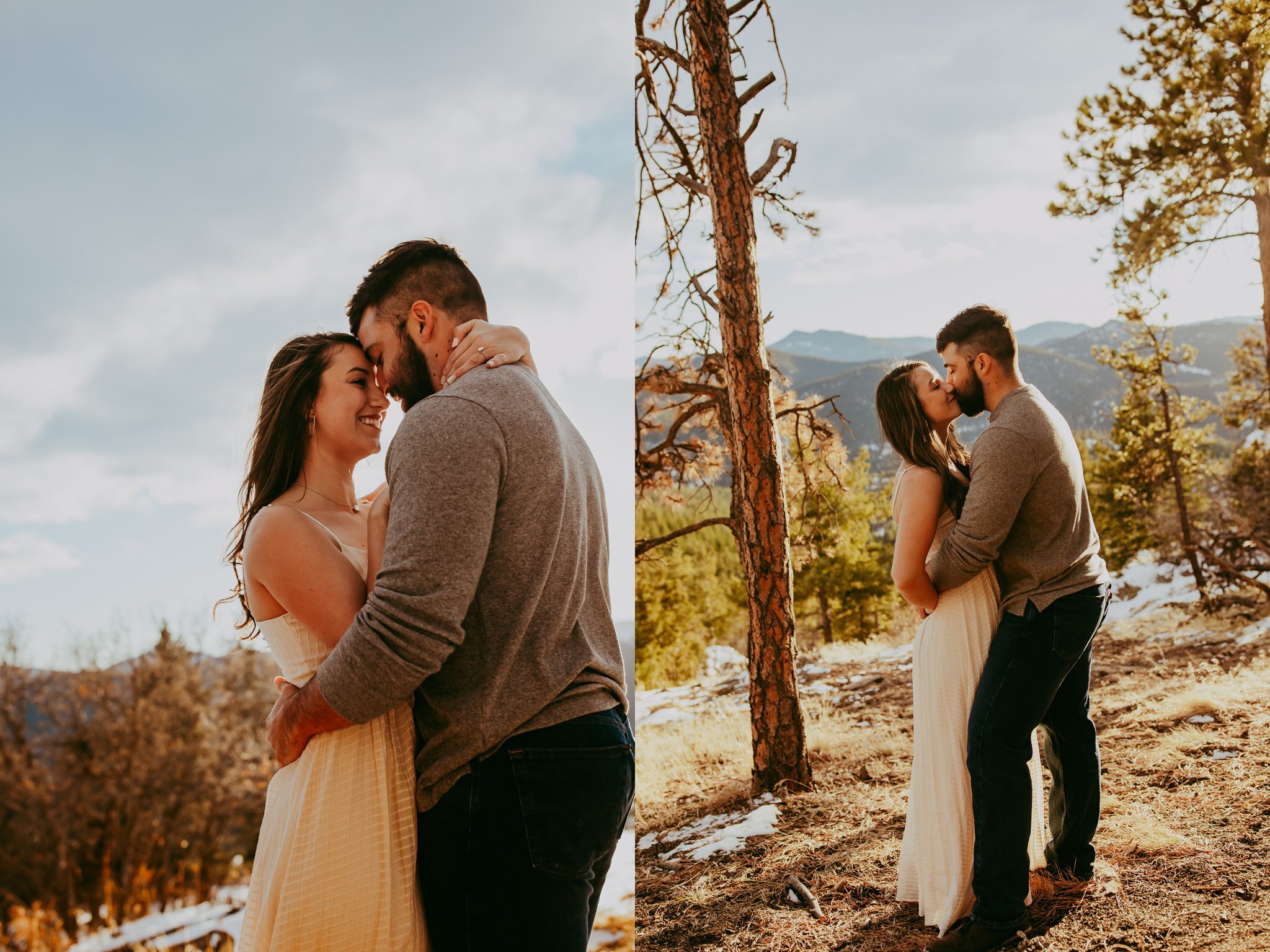 Snowy Mountain Engagement Session // Mount Falcon Park Colorado