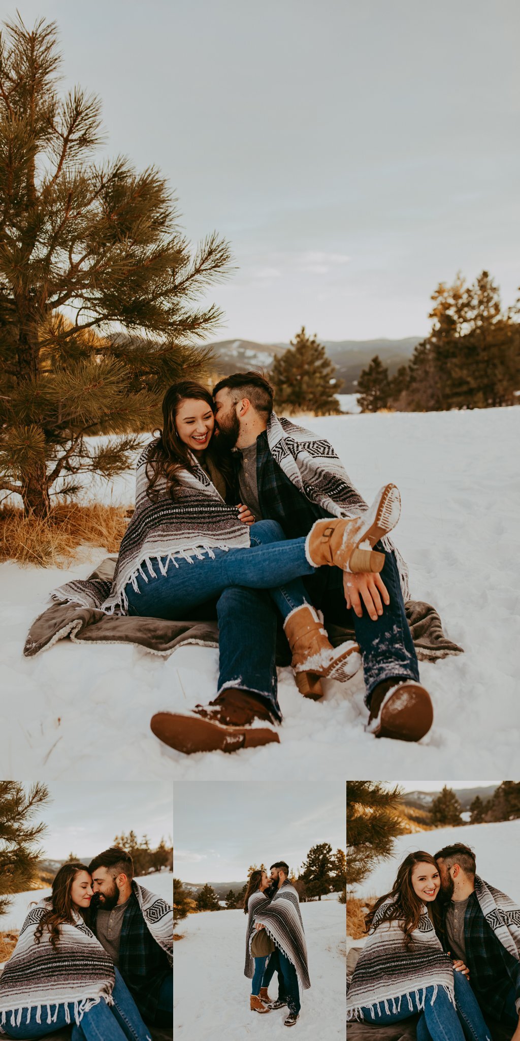 Snowy Mountain Engagement Session // Mount Falcon Park Colorado