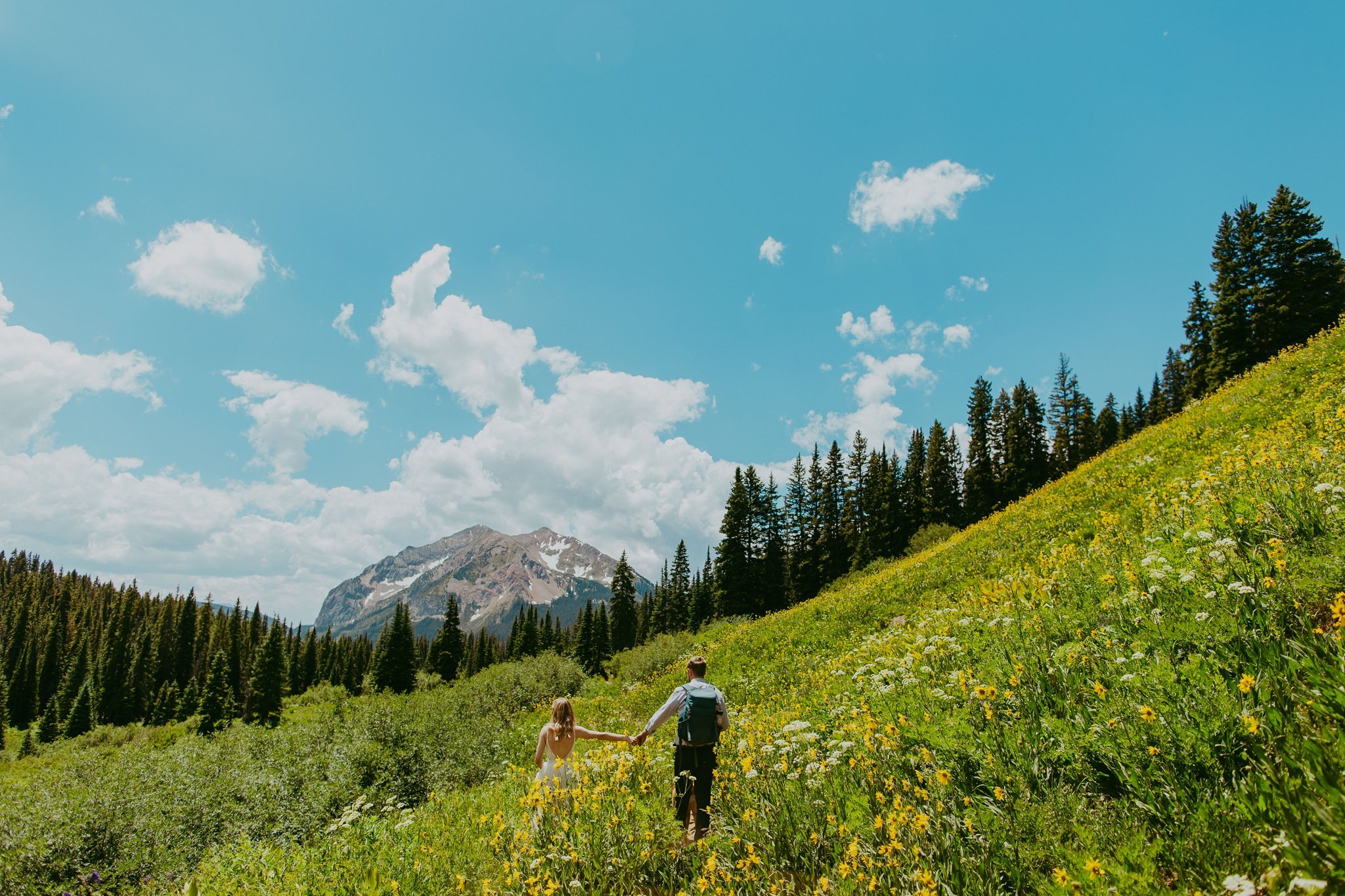 Crested Butte, Colorado Hiking Wildflower Elopement