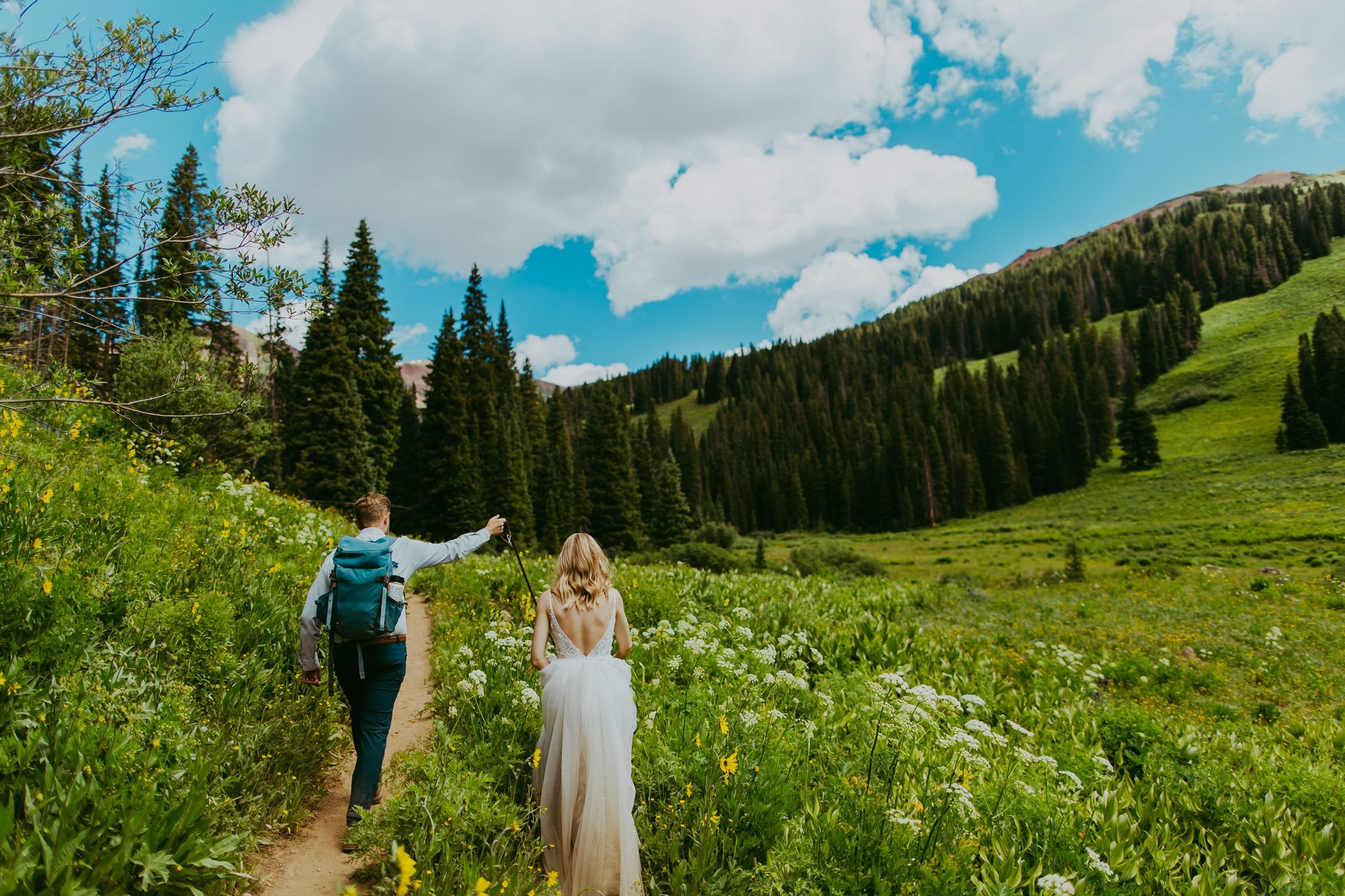 Crested Butte, Colorado Hiking Wildflower Elopement