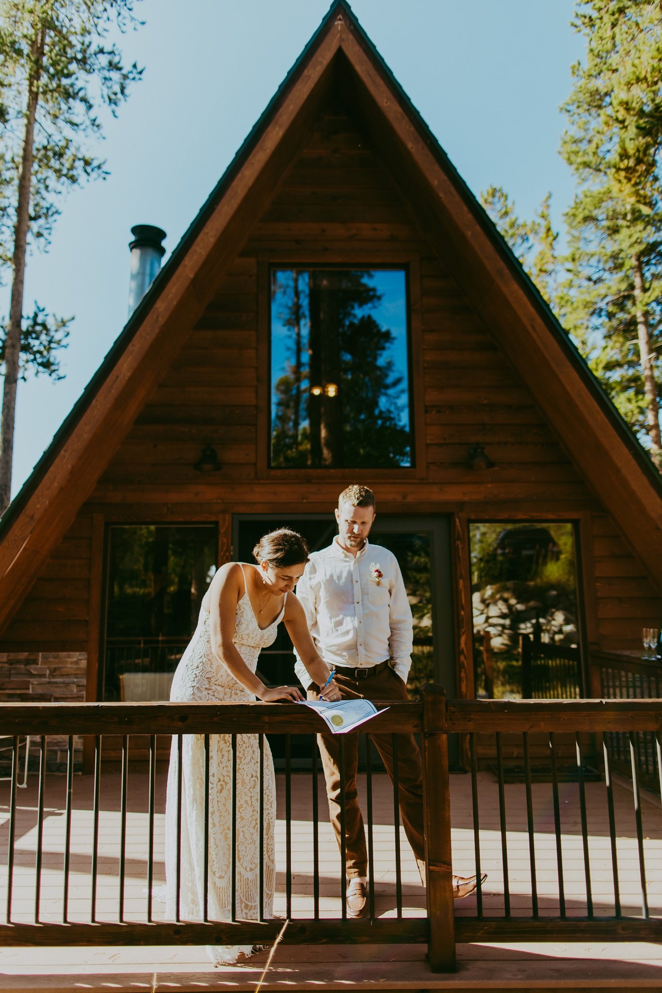 Colorado Picnic Wedding at A-Frame Cabin | Colorado Elopement Photographer