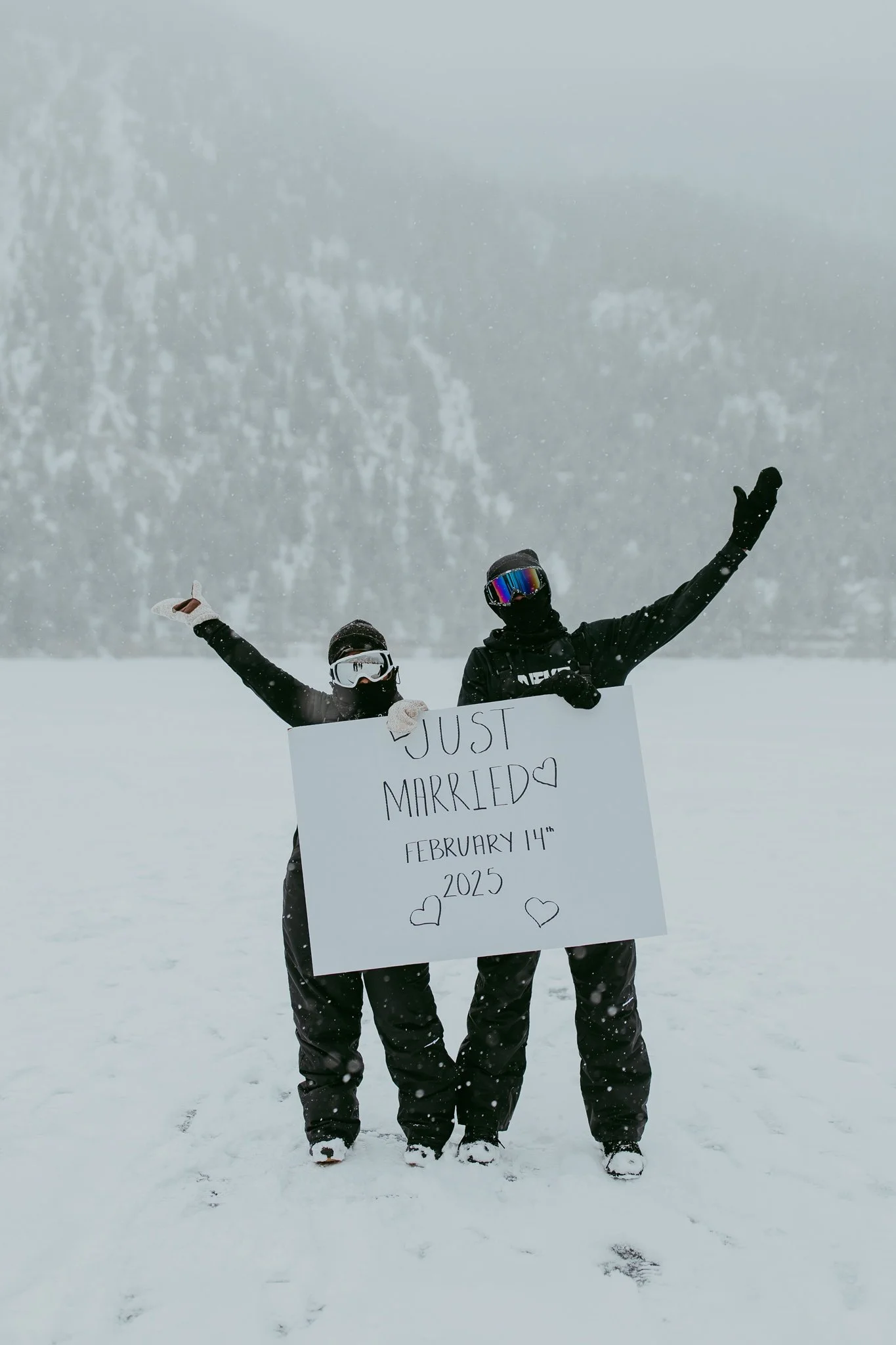 Winter Snowy Frozen Lake Colorado Elopement 