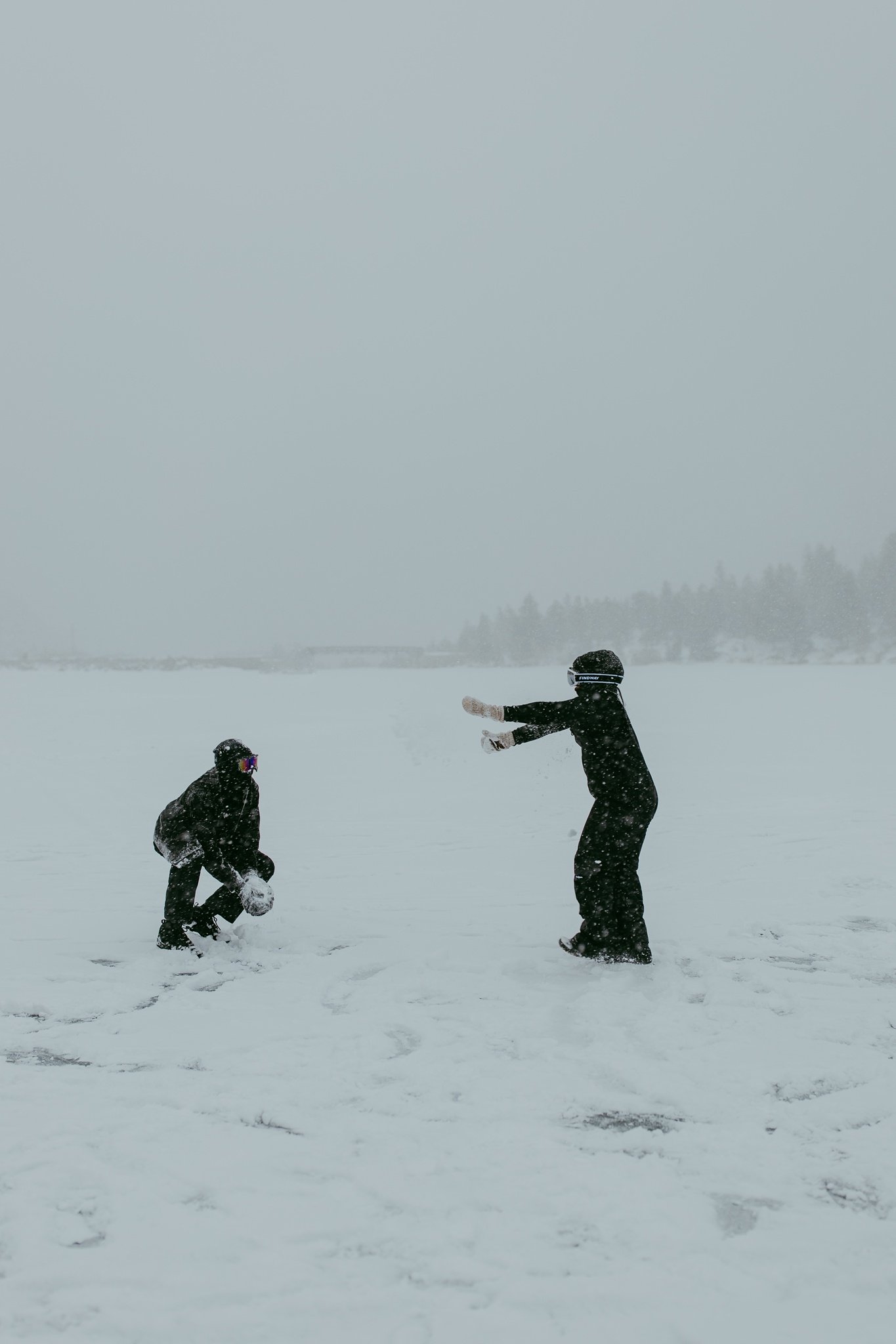 Winter Snowy Frozen Lake Colorado Elopement 