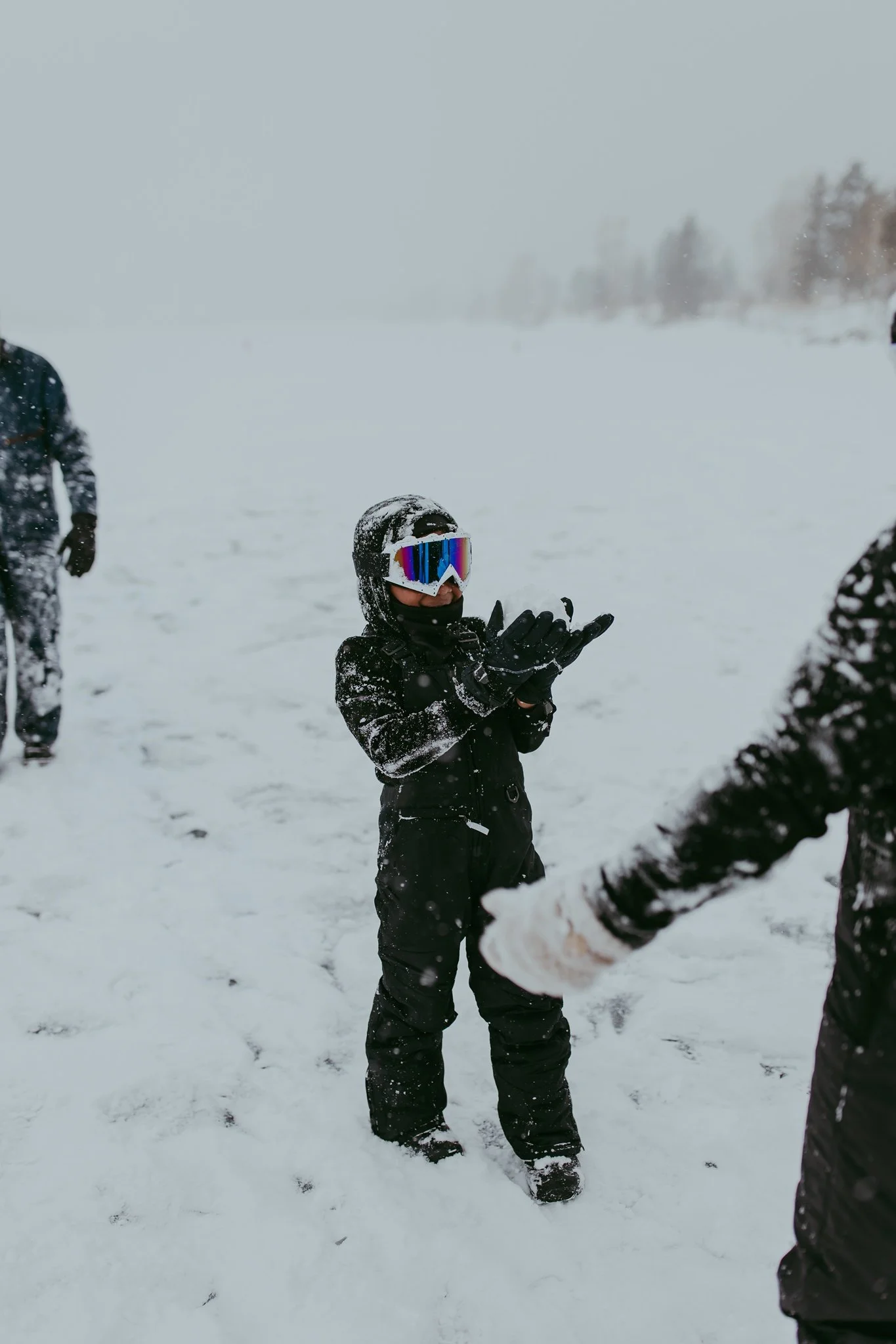 Winter Snowy Frozen Lake Colorado Elopement 