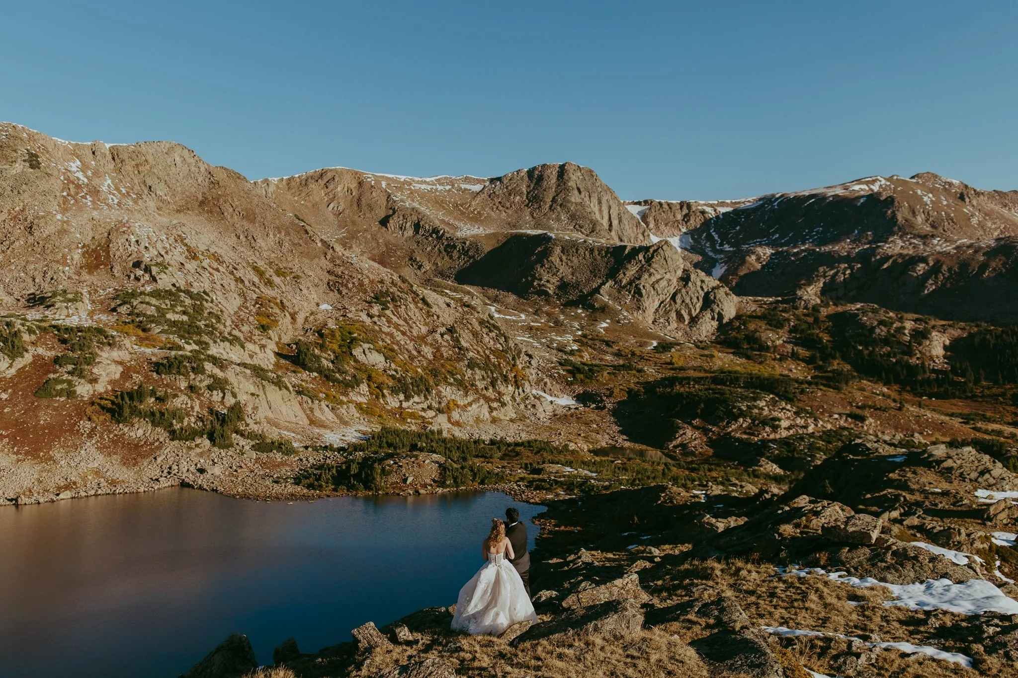 Fall Mountaintop Elopement Overlooking an Alpine Lake in Winter Park, Colorado