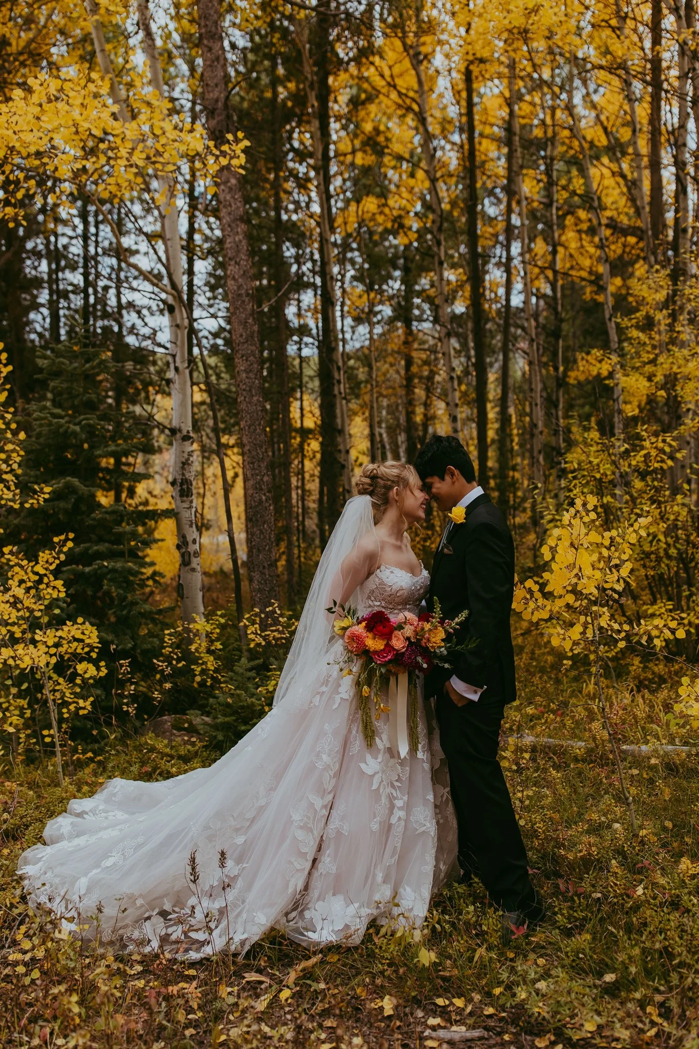 Fall Elopement in an Aspen Grove in Winter Park, Colorado