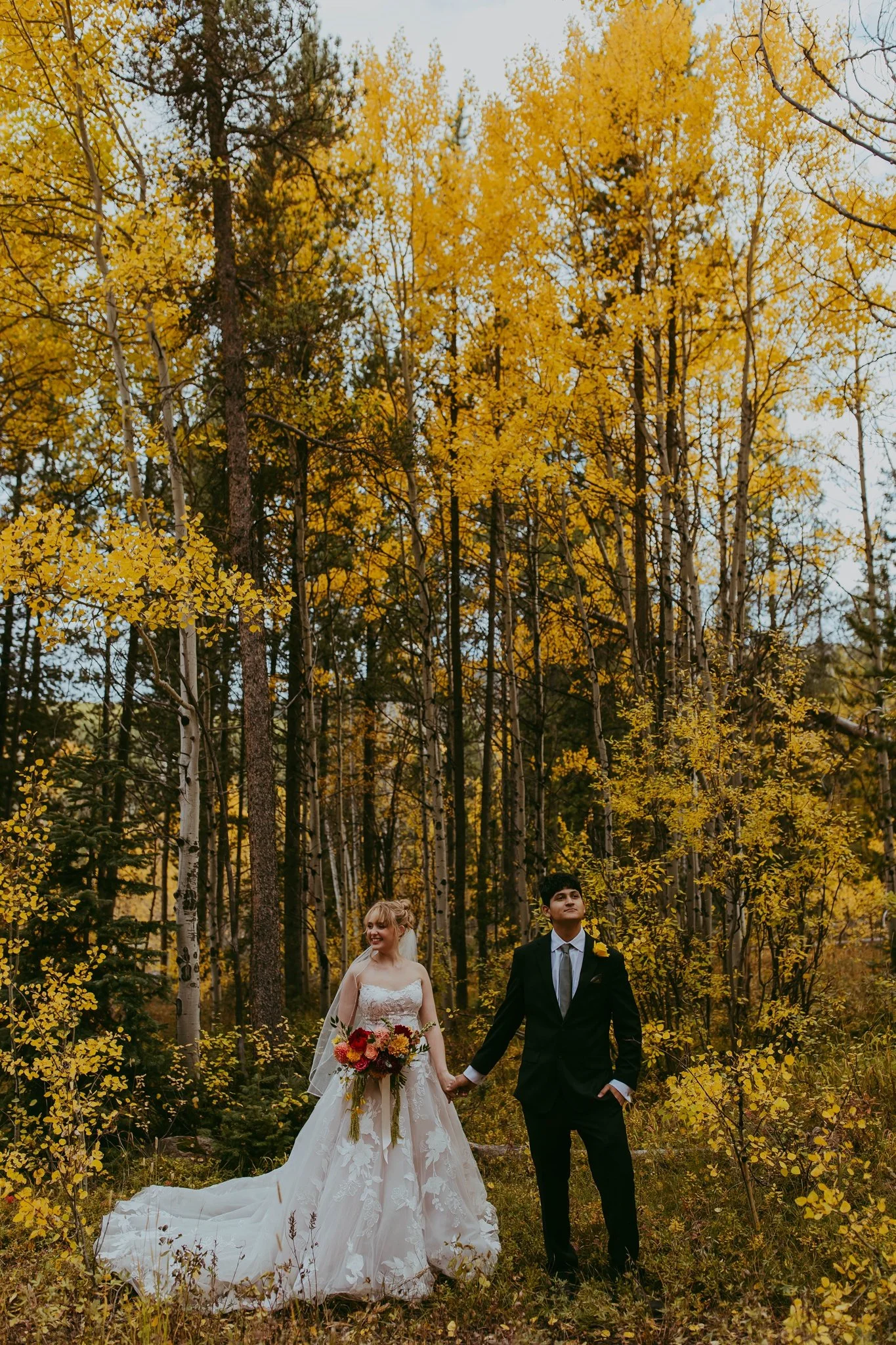 Fall Elopement in an Aspen Grove in Winter Park, Colorado