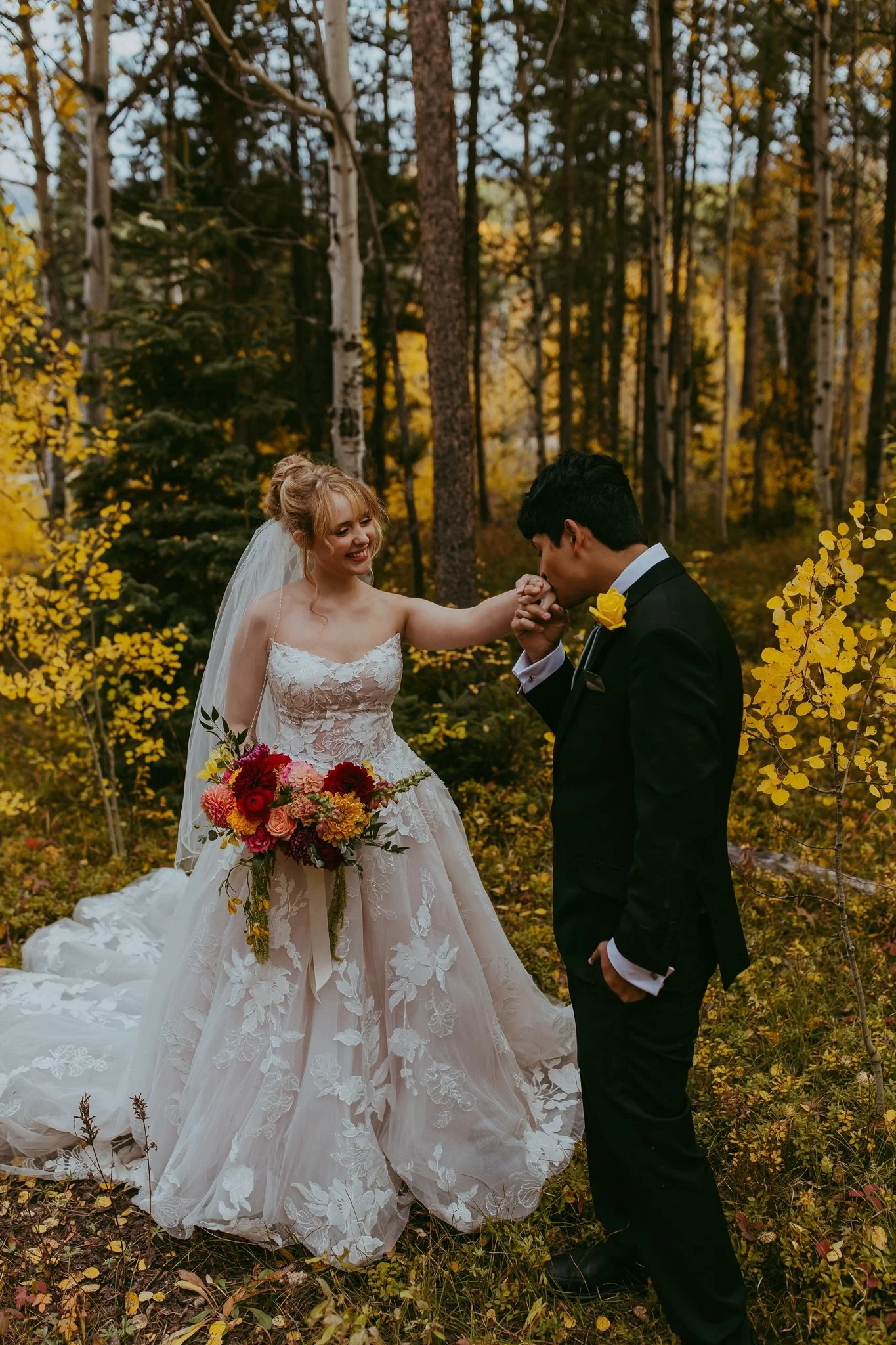 Fall Elopement in an Aspen Grove in Winter Park, Colorado