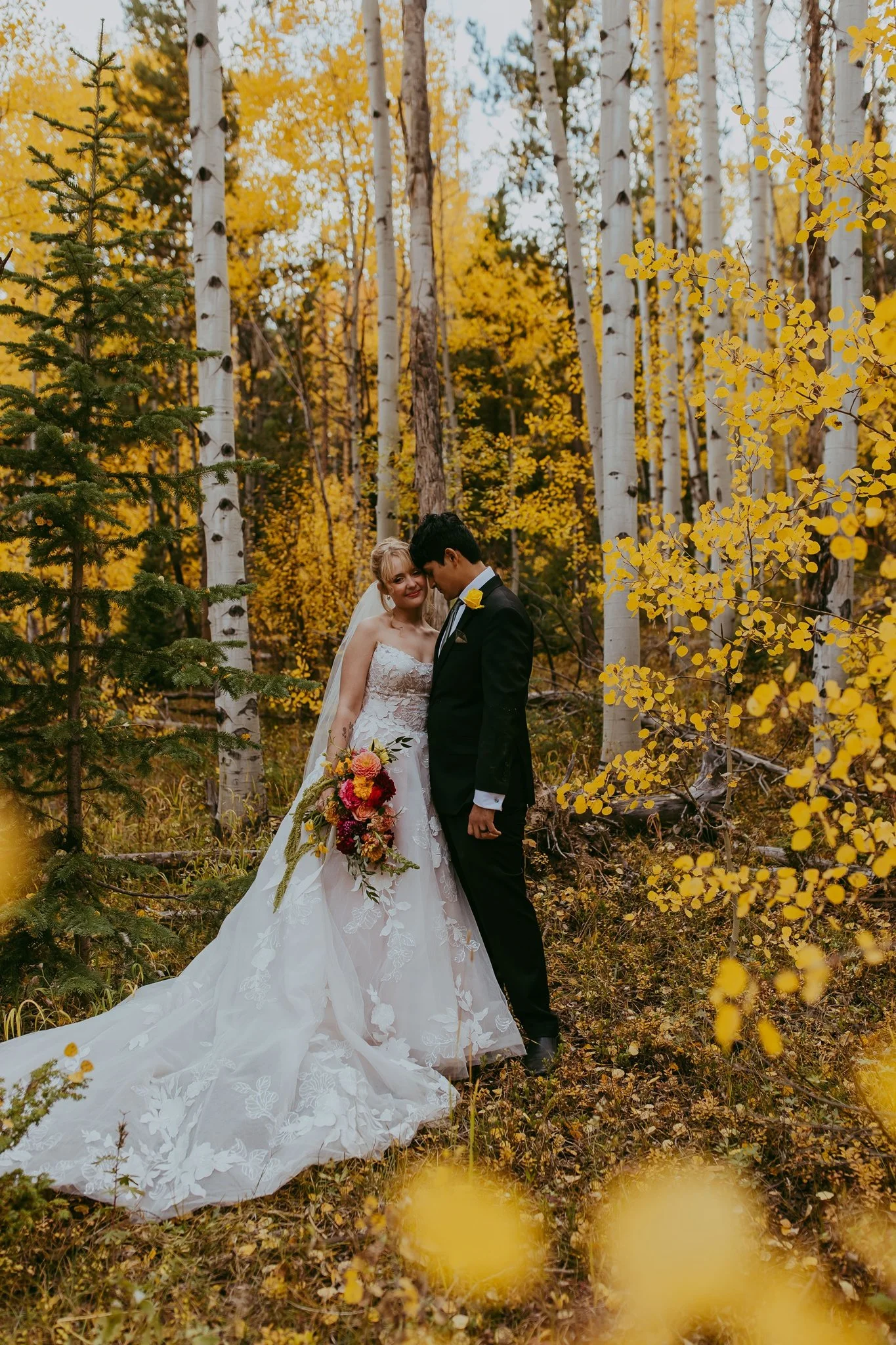 Fall Elopement in an Aspen Grove in Winter Park, Colorado