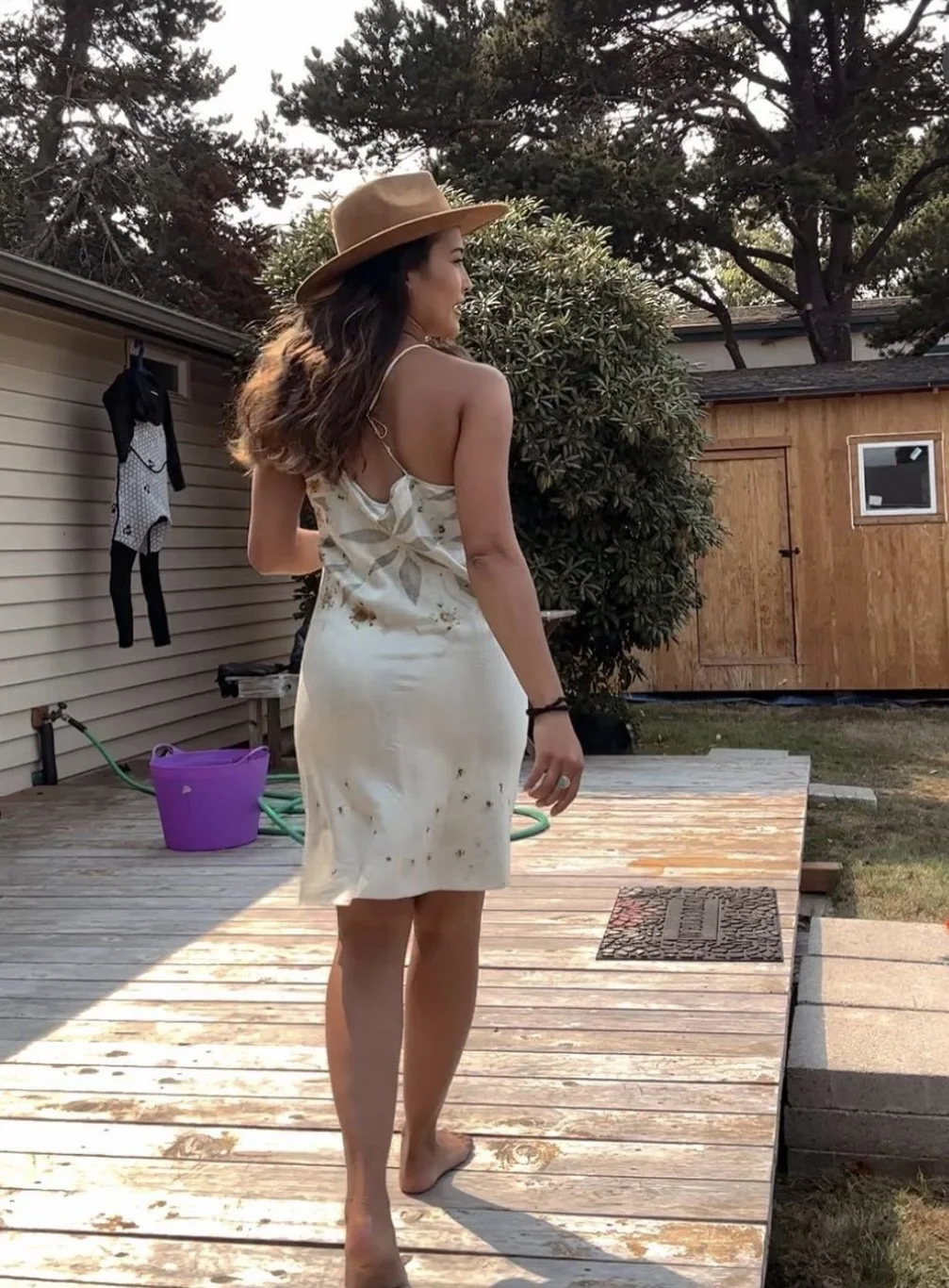 Custom Botanically Printed Silk Slip Dress  Sunny J. Lindley