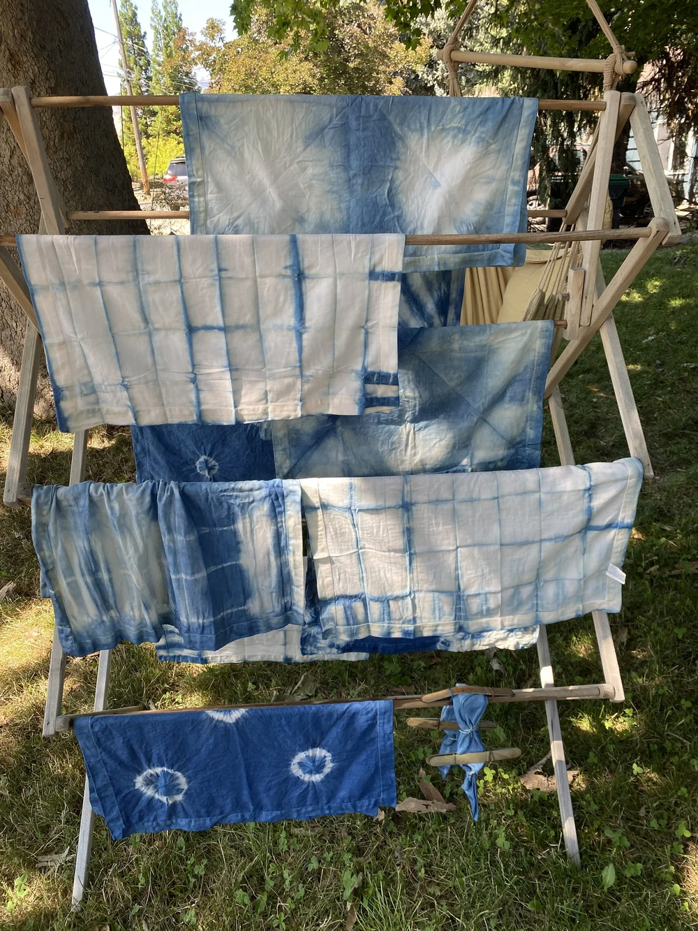 Cotton Shibori dyed napkins