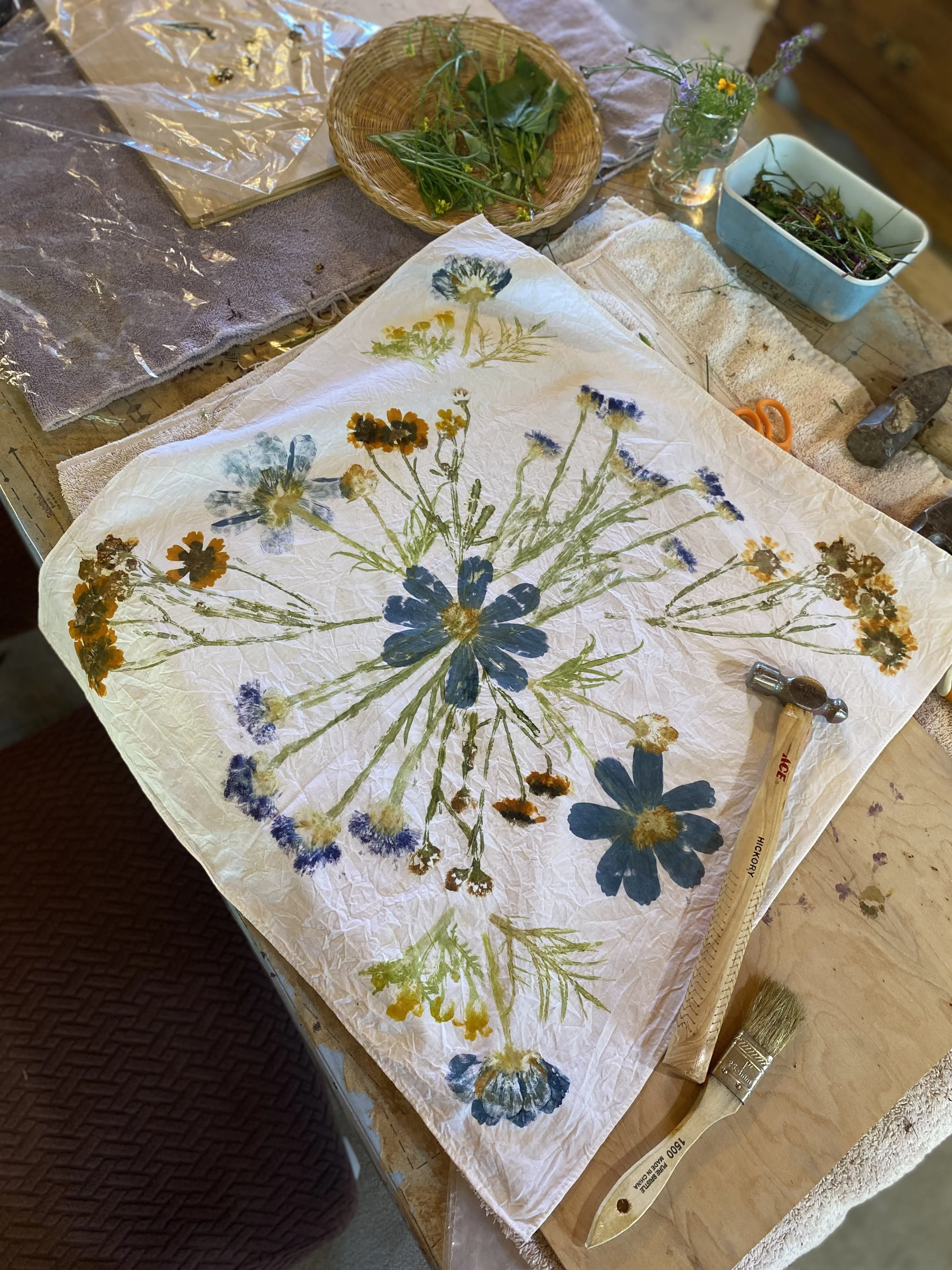 Hapa Zome Leaf and Flower Prints - July 27