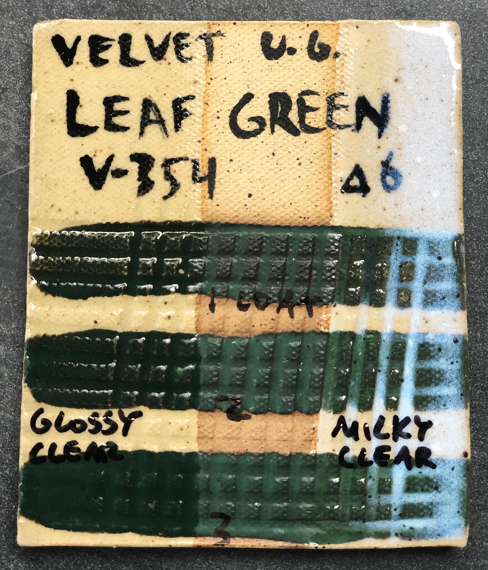 Clayshare - 🌈Amaco Velvet Underglaze Test Plates. 3 coats