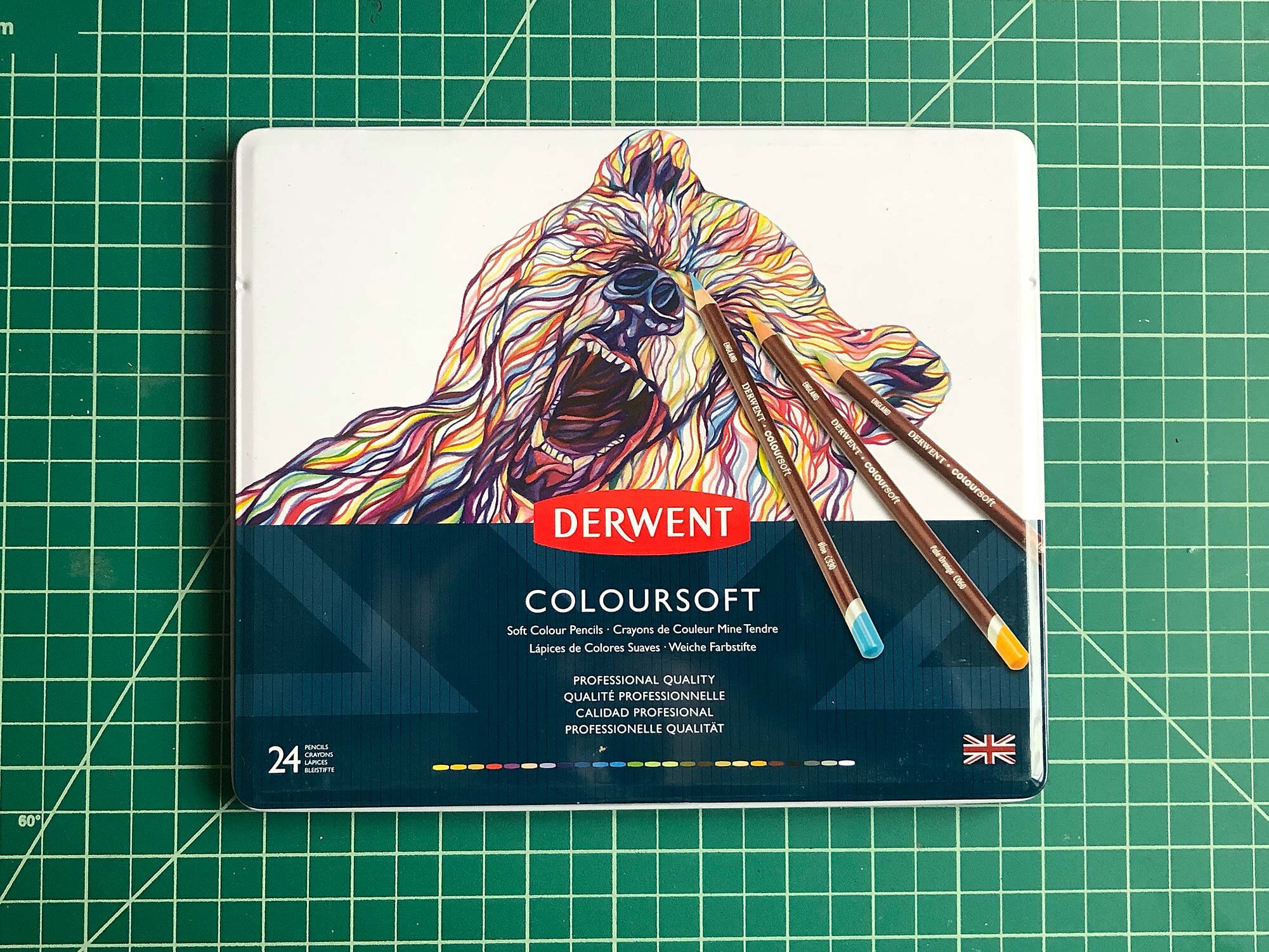 Derwent Coloursoft colored pencils 24 count tin