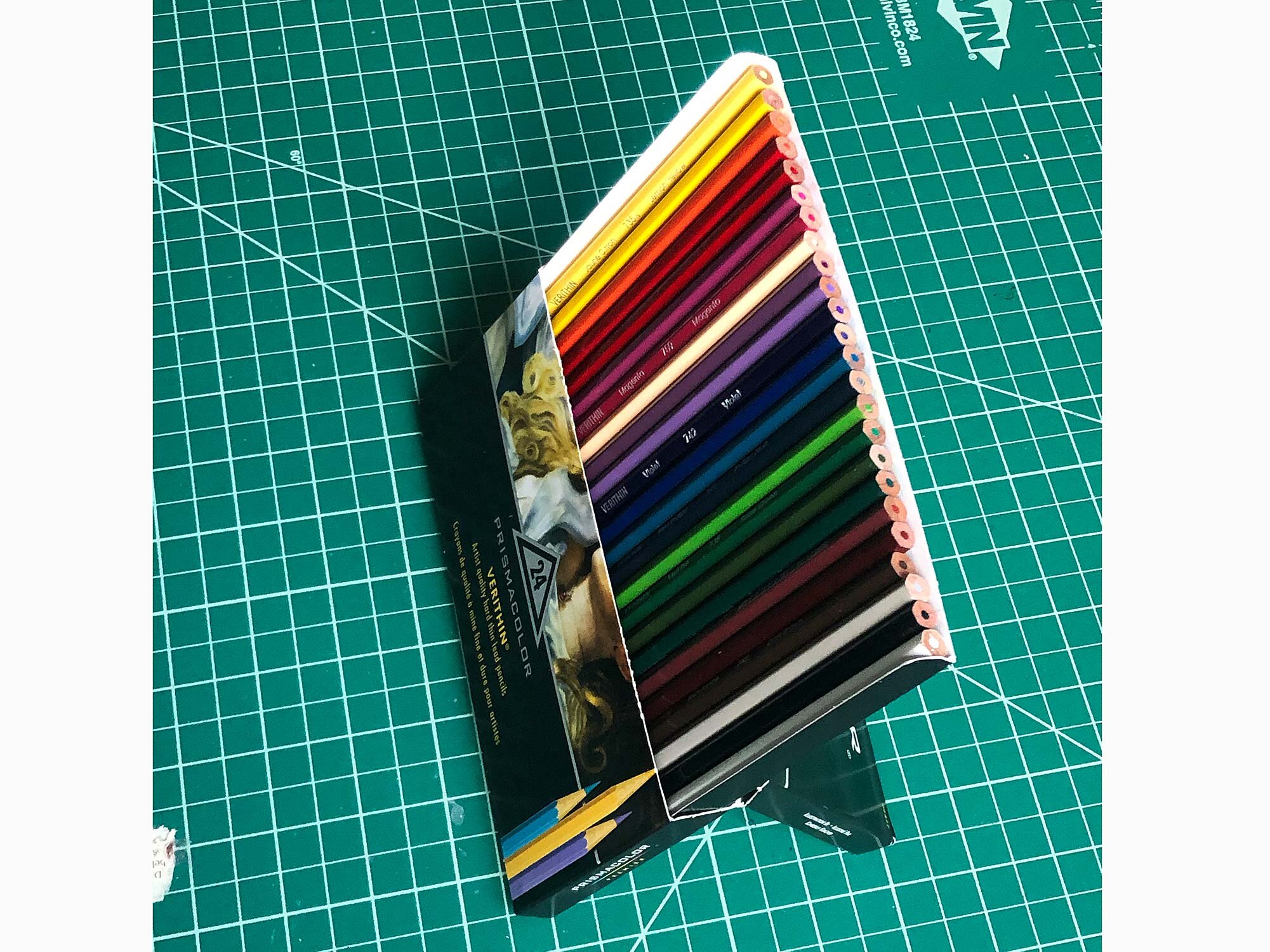 Prismacolor Verithin box converts to pencil stand