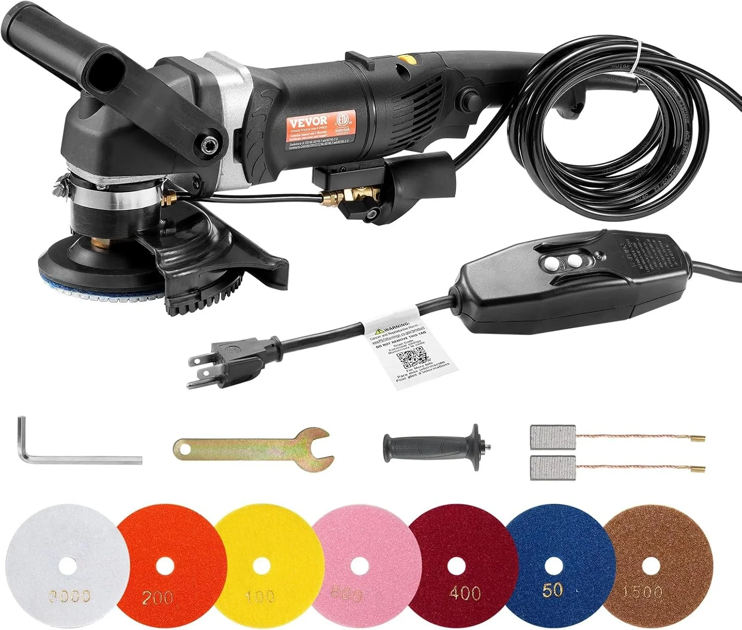 Vevor variable speed wet grinder kit with sanding pads