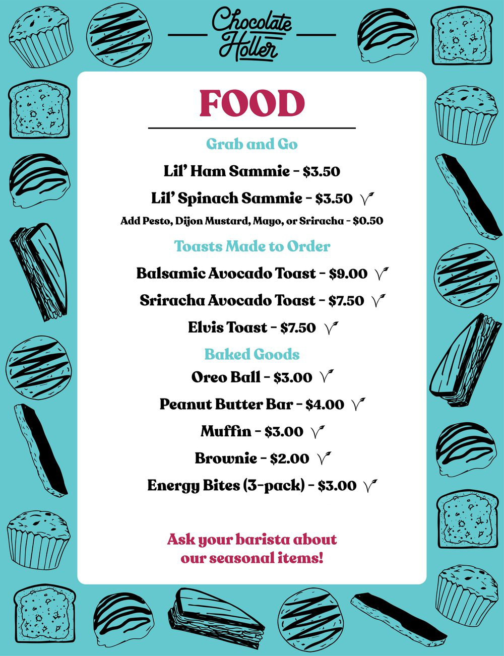 Menu — Chocolate Holler