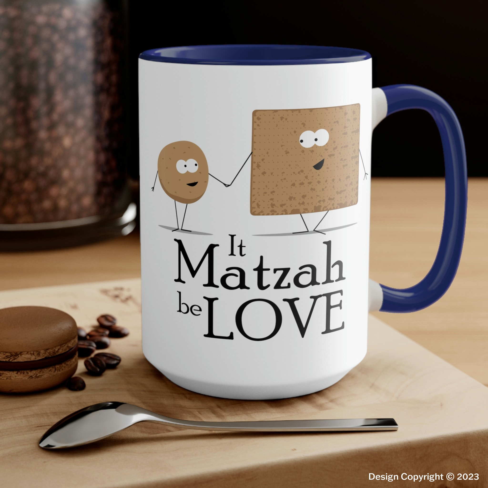 It Matzah be Love Two-Tone Coffee Mugs, 15oz