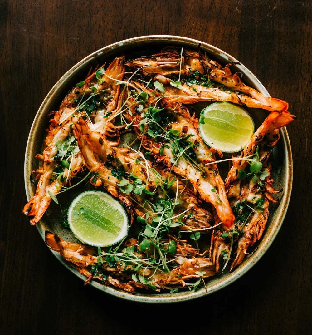 Split Prawns with Garlic, Dashi, Chilli & Lime Butter — Luke Mangan ...