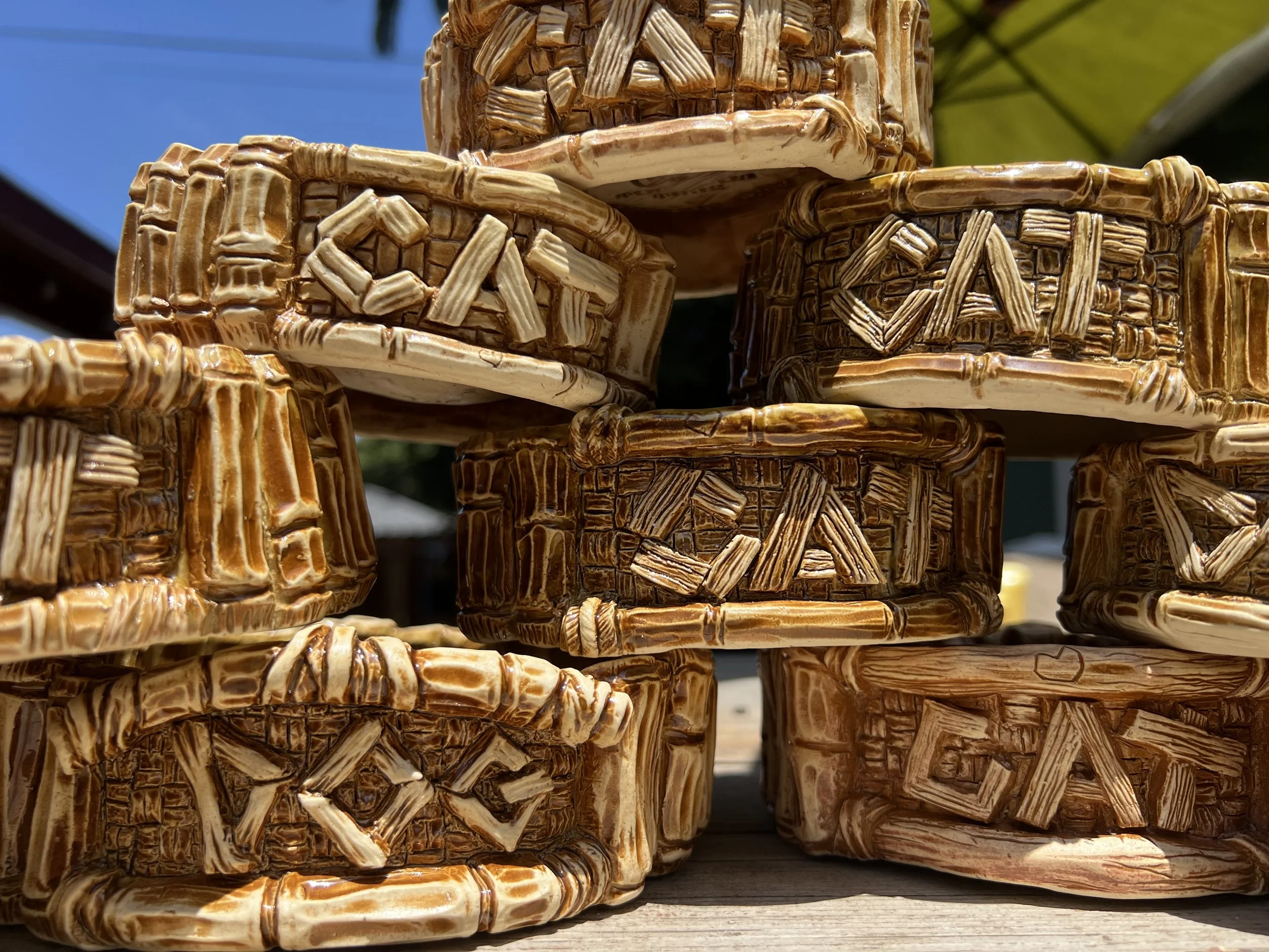 Tiki Dog and Cat bowl_Towanda Tikis
