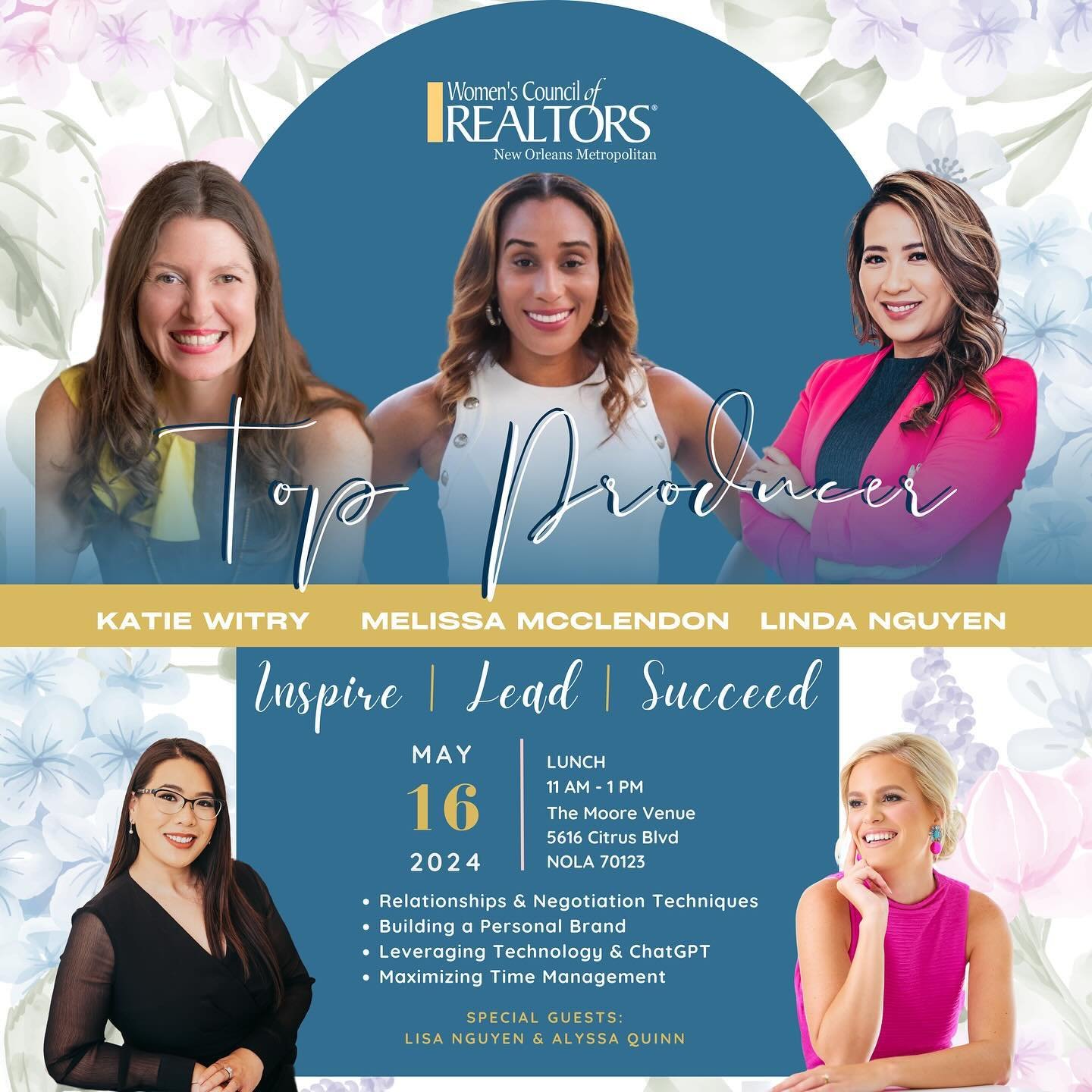🌟 Elevate your real estate game at the 2024 Top Producer Luncheon: &lsquo;Inspire, Lead, Succeed&rsquo; presented by Women&rsquo;s Council of REALTORS&reg;! @wcrnola 

🏡✨ Join us for an afternoon of inspiration and insight from our top producers:
?