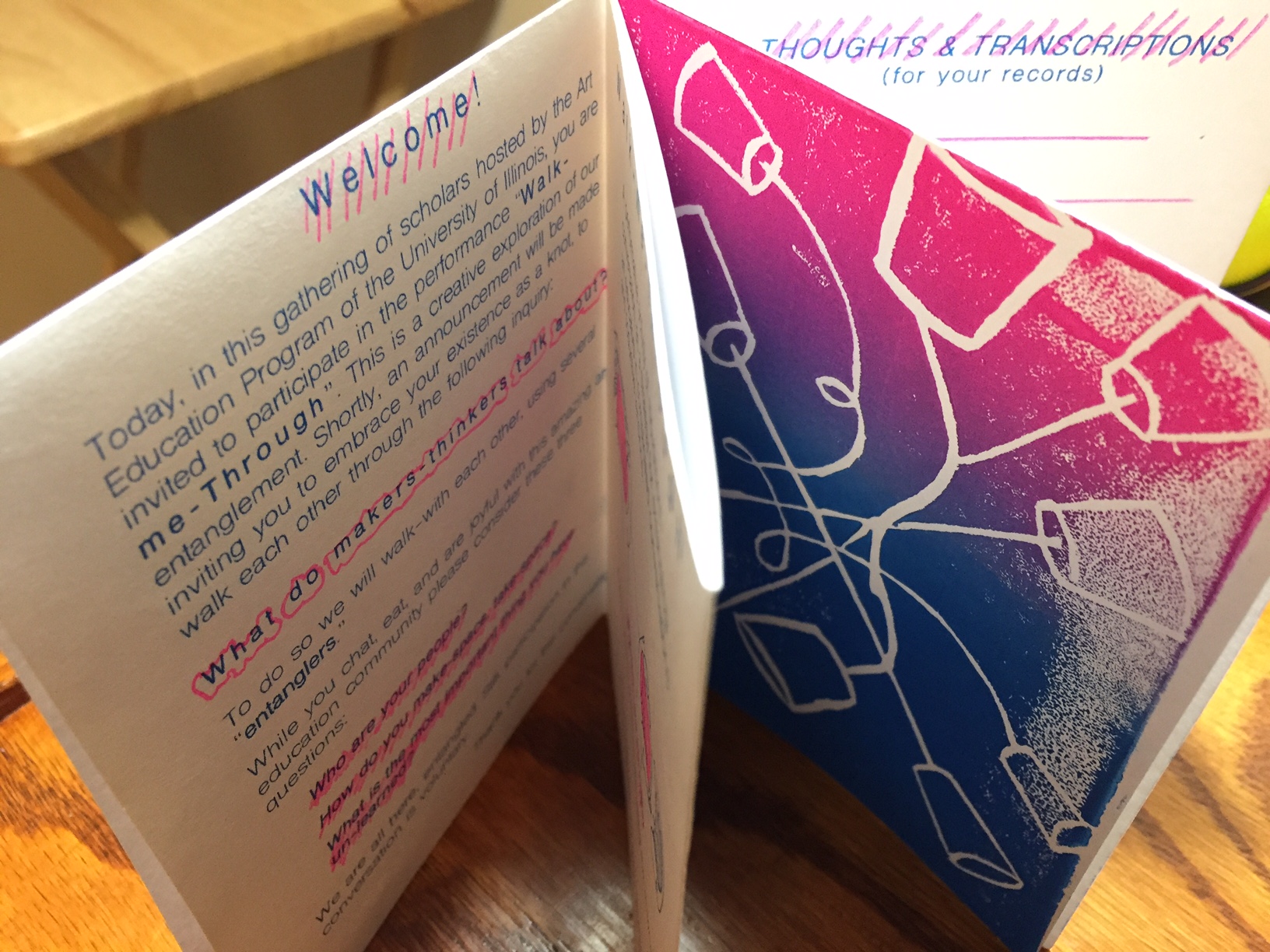 Booklet for "Walk-me-through", May 2018
