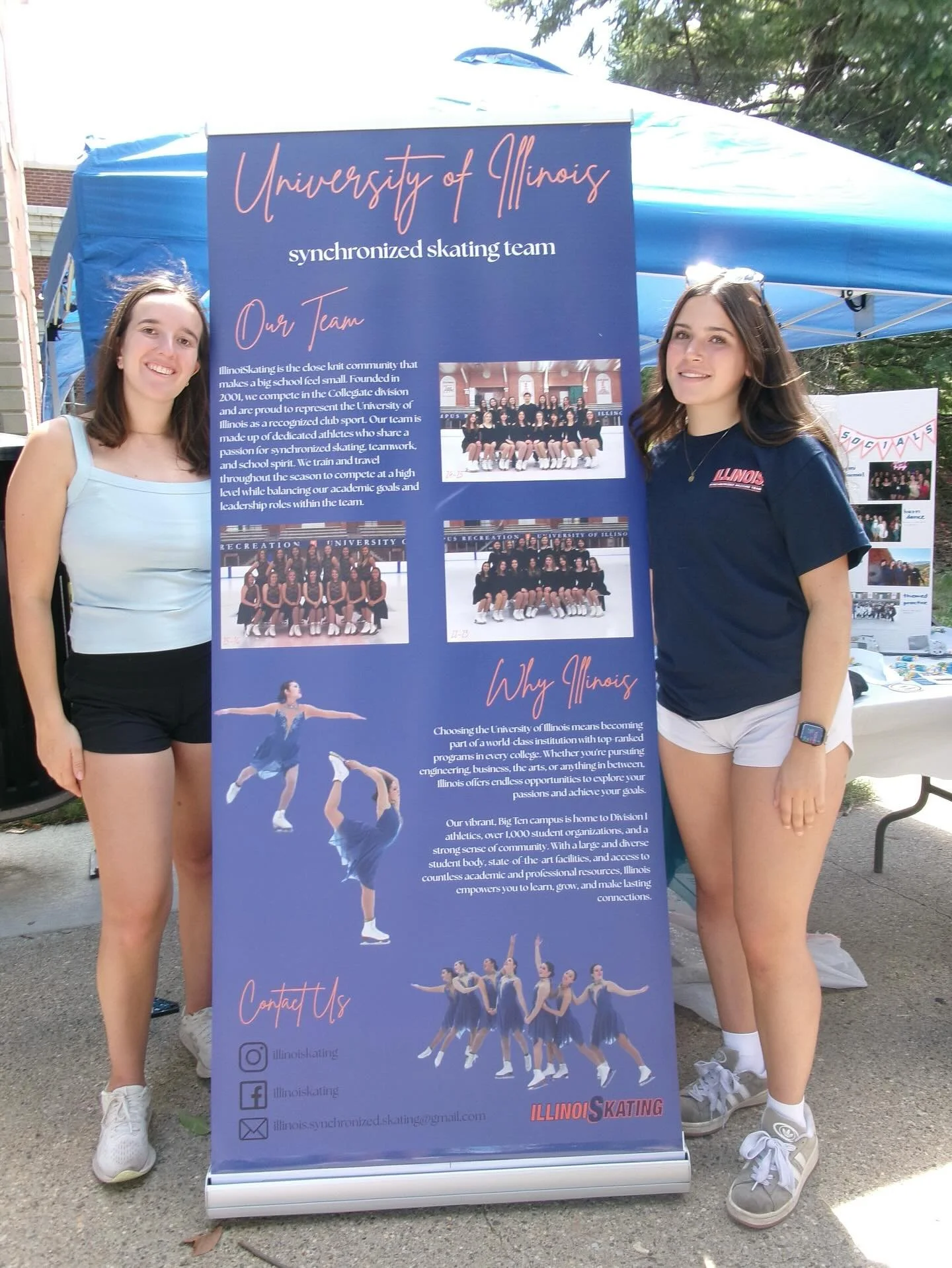 Stop by our booth at quad day and say hi! We&rsquo;re located in front of the Stock Pavilion! We will be here until 4!⛸️☀️🧡