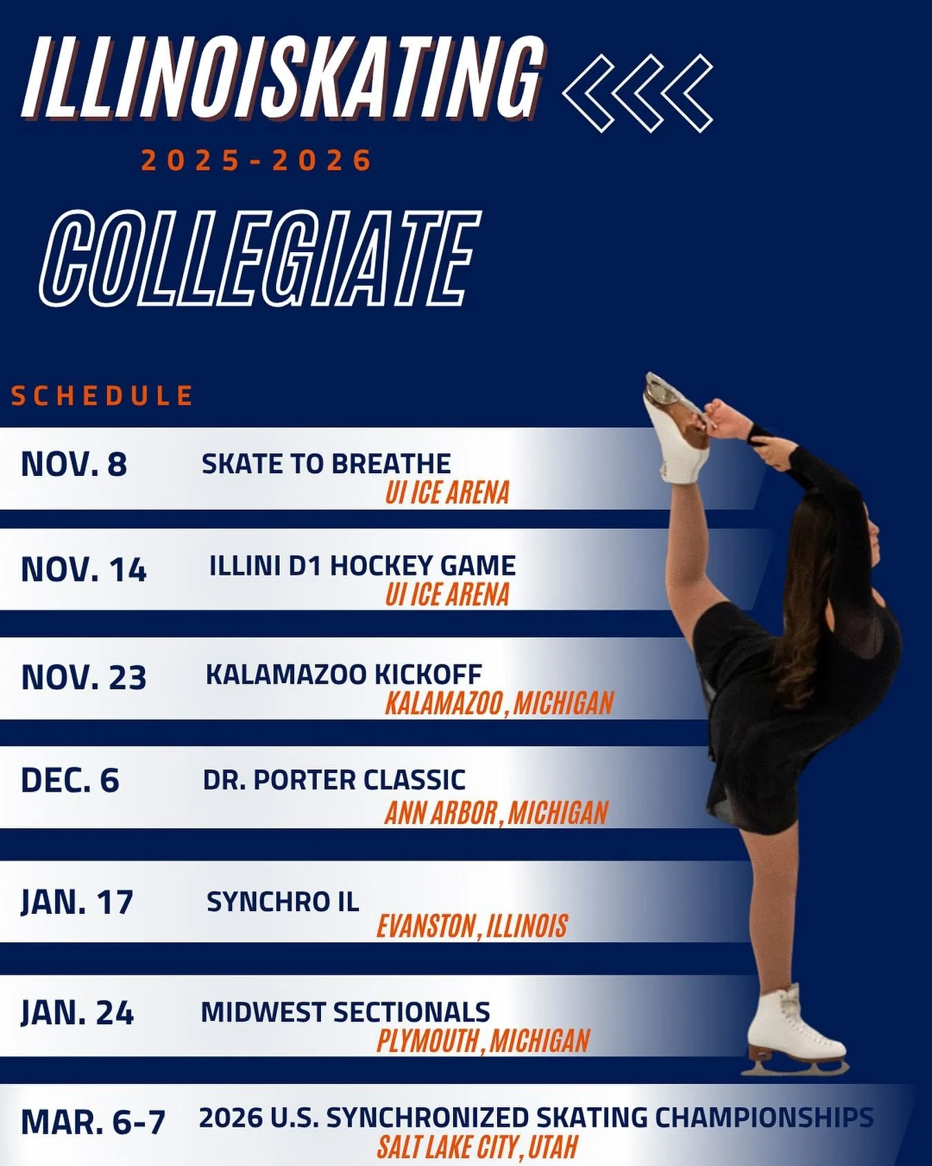 2025-2026 SEASON SCHEDULE‼️‼️Help us kick off our season this Saturday at Skate to Breathe 6pm 📍UI Ice Arena! You can buy tickets in the @skate2breathe bio!