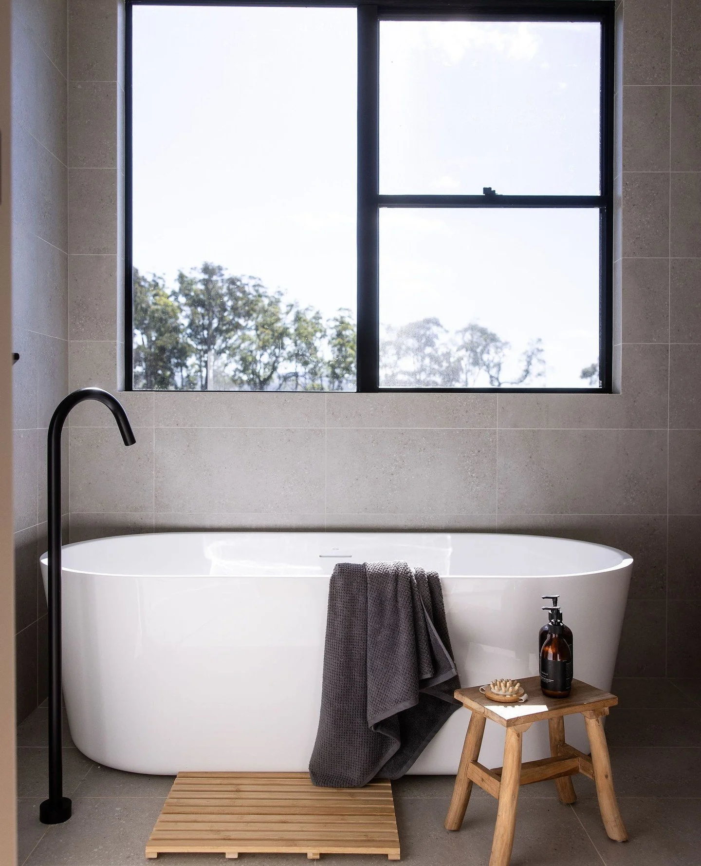 It's the little things that make a home feel special.⁠
⁠
Fluffy towels.⁠
⁠
Beautiful soap.⁠
⁠
A timber stool.⁠
⁠
Fresh greenery.⁠
⁠
A candle waiting to be lit.⁠
⁠
Bathrooms might be one of the smallest rooms in the house, but they're often the spaces