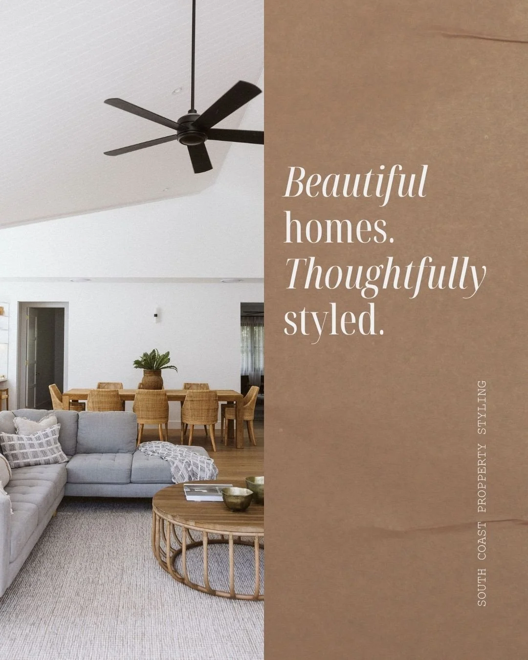 Styling homes to sell. Creating connection from the moment buyers walk in.⁠
⁠
That's really what property styling is about for us.⁠
⁠
It's not simply filling an empty room with beautiful furniture. It's showing buyers how a home can be lived in &mdas