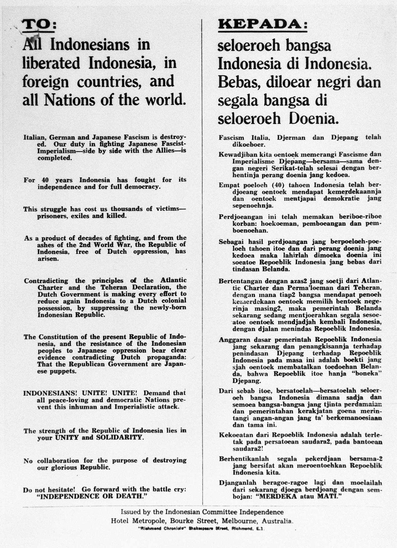 Salah satu negara yang sangat mendukung perjuangan indonesia dalam mempertahankan kemerdekaan adalah negara australia. salah satu peran australia dalam mendukung kemerdekaan indonesia