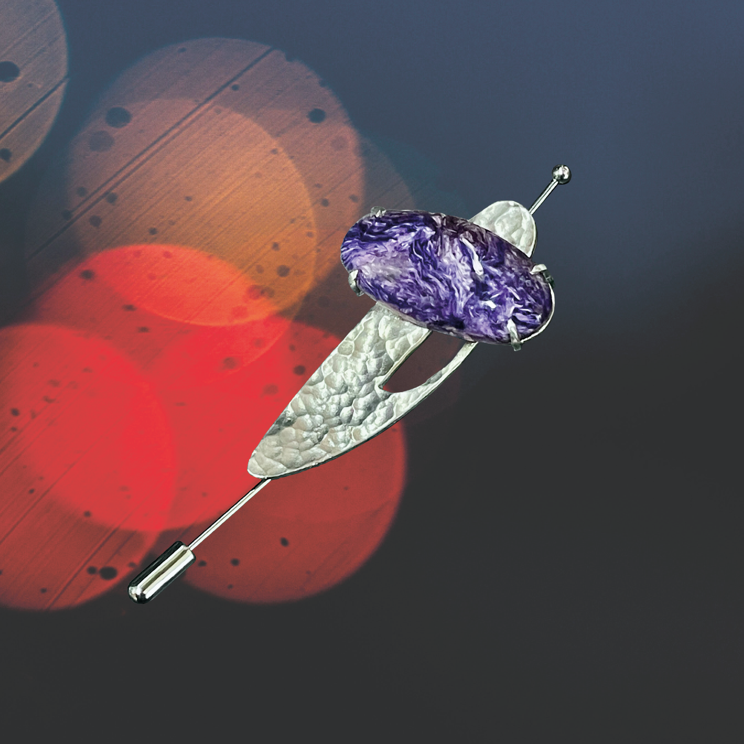 Charoite Menhir Gaping Brooch by David J Lilly.png