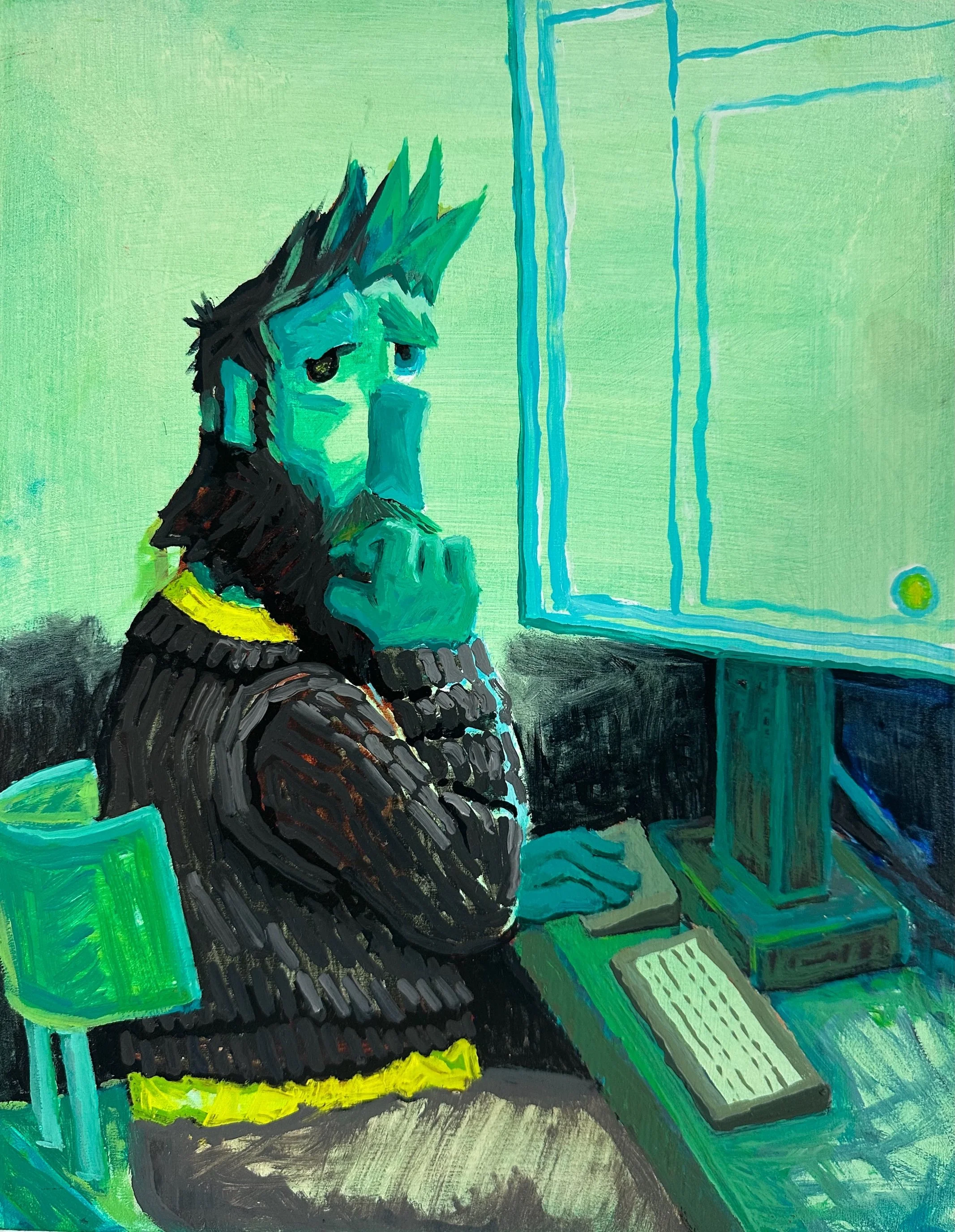 Untitled Chartreuse Self-Portrait