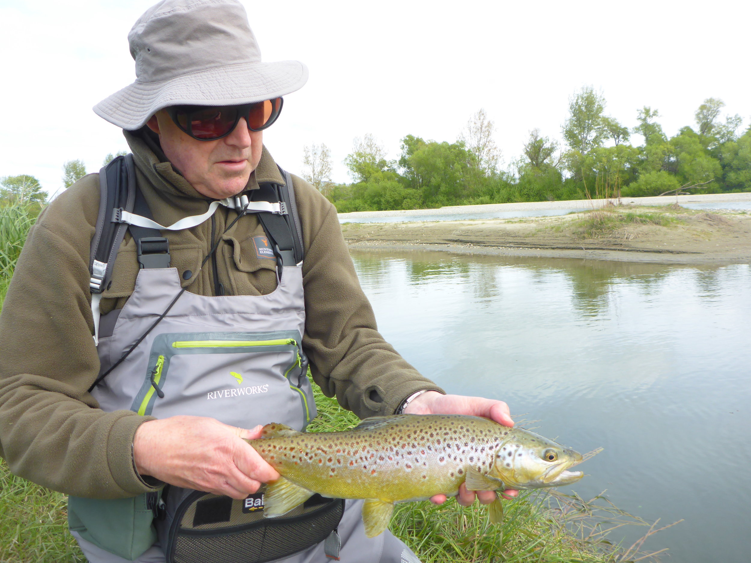 A backwater sighted brown, fooled by a small nymph 