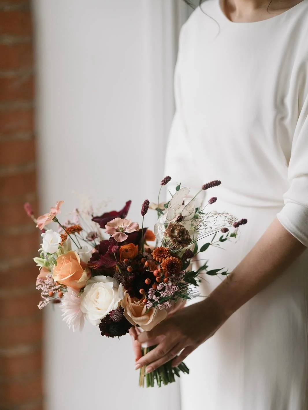 | the night is darkening : November &bull;

wintery plum tones for Chloe, looking so pretty at the candlelit @thewestmill 🥀

📸: @abibuckphotography 

#novemberweddingflowers #thebelljarfloralstories #novembervibes