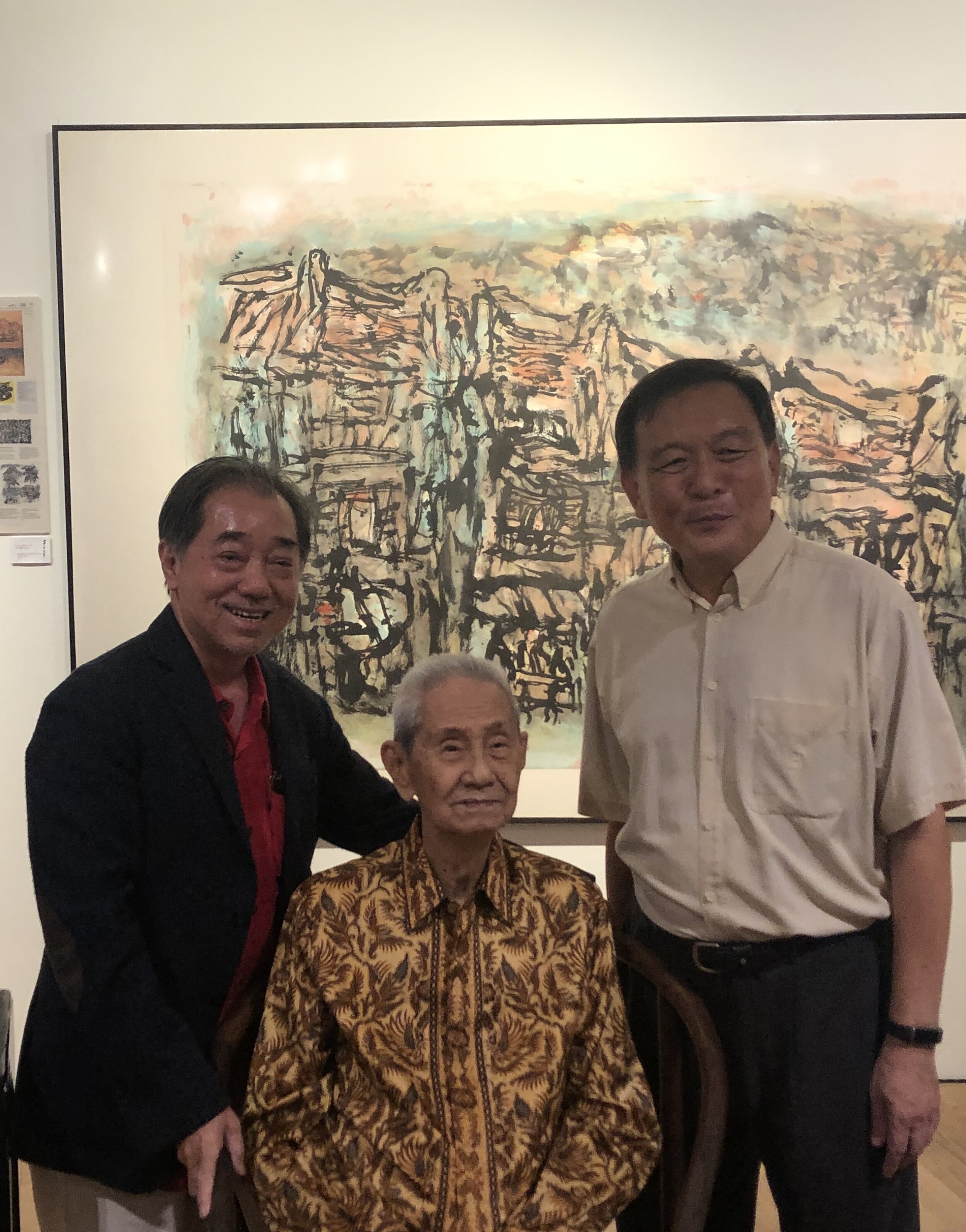  Mr Lim Tze Peng (Centre) with Mr Terence Teo and Dr Woo Fook Wah during   The Centenarian Lim Tze Peng     