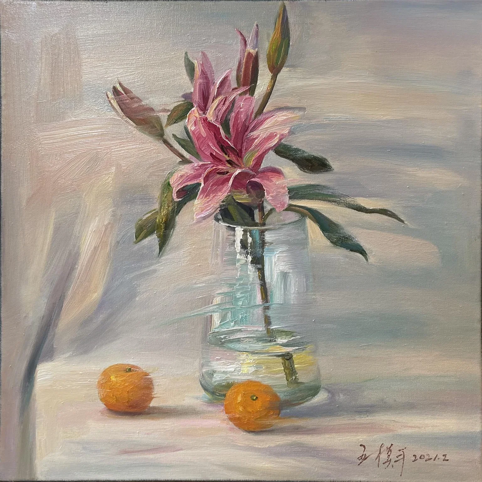 Wang-Mo-Ping-Lillies-and-Mandarins_50x50cm.jpeg