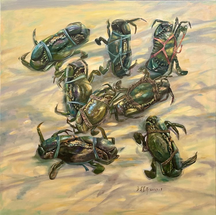 Wang Mo Ping_A Cast of Crabs_100x100cm_2023.jpeg