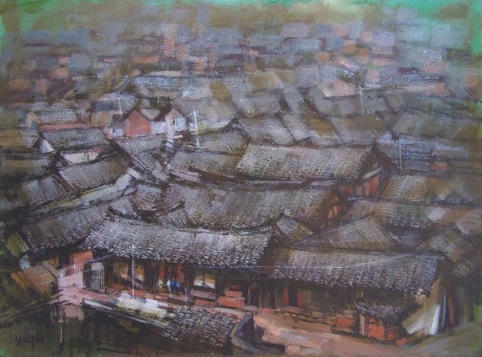 围屋-福建_Houses-China_76x101cm_oil cum acrylic_2009.jpg