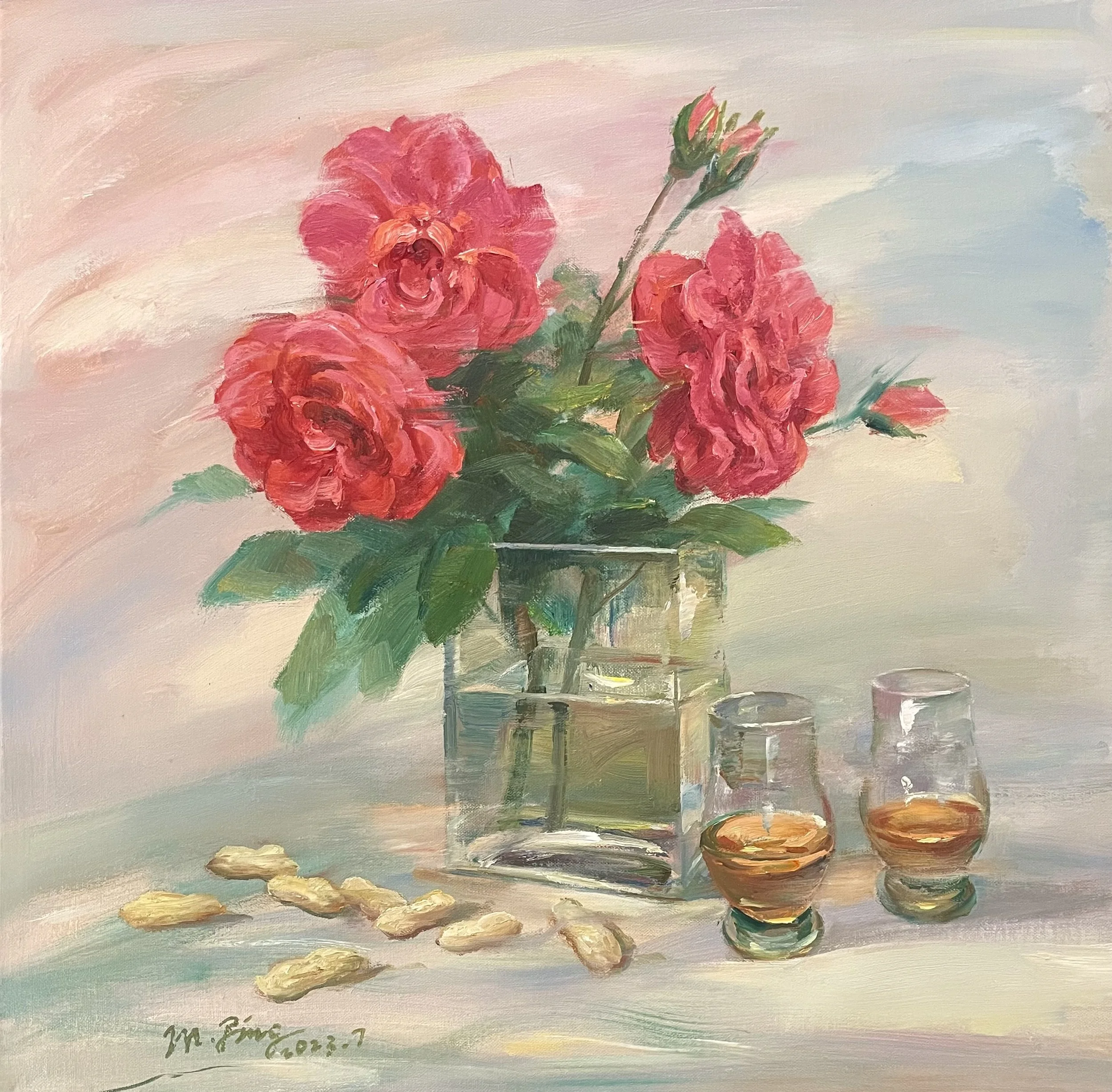 Pink Roses_Oil on canvas_50x50cm_2023.JPG