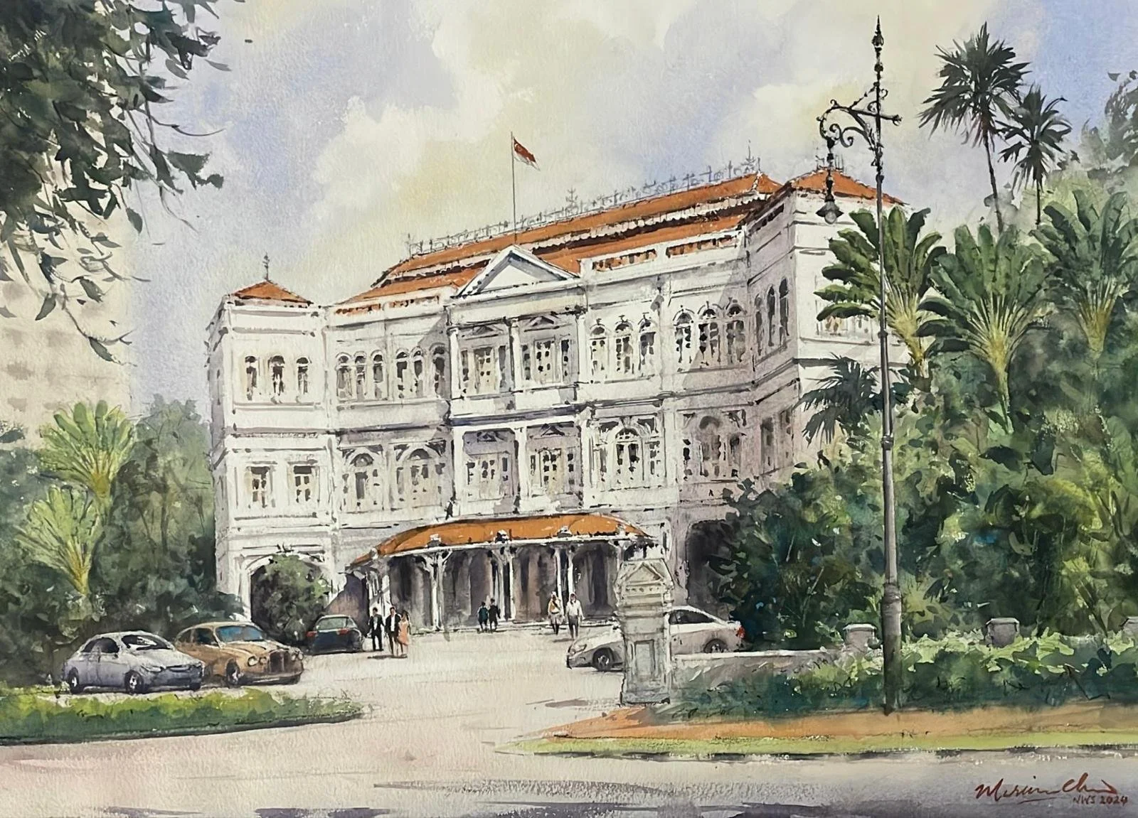 Raffles Hotel_Watercolour on paper_56x76cm_2024..jpeg