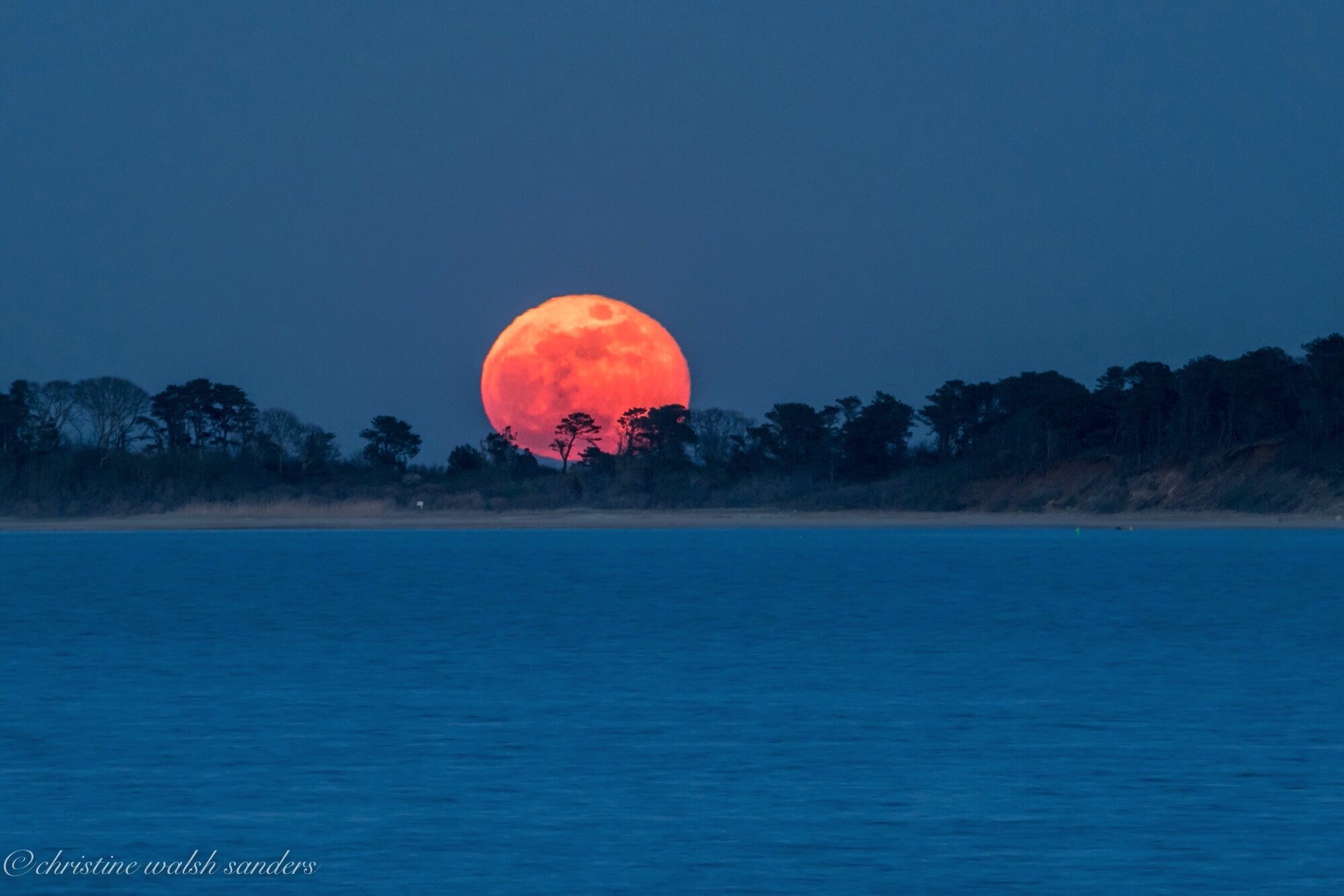 The rise of the Harvest Super Moon over Strong Island 3/20  