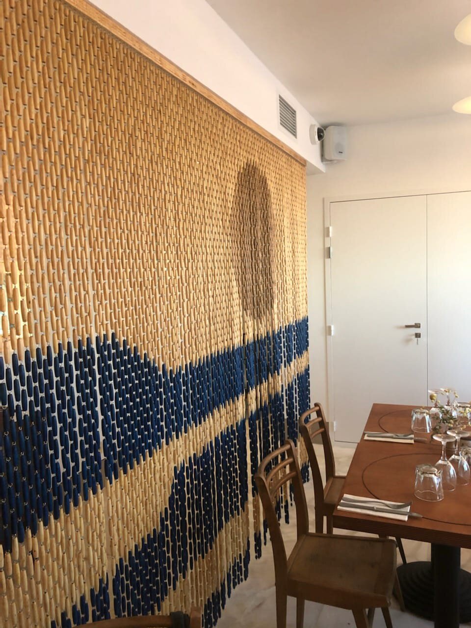 Création Originale en Caramel Doré, Buis Naturel et Bleu Pacifique b